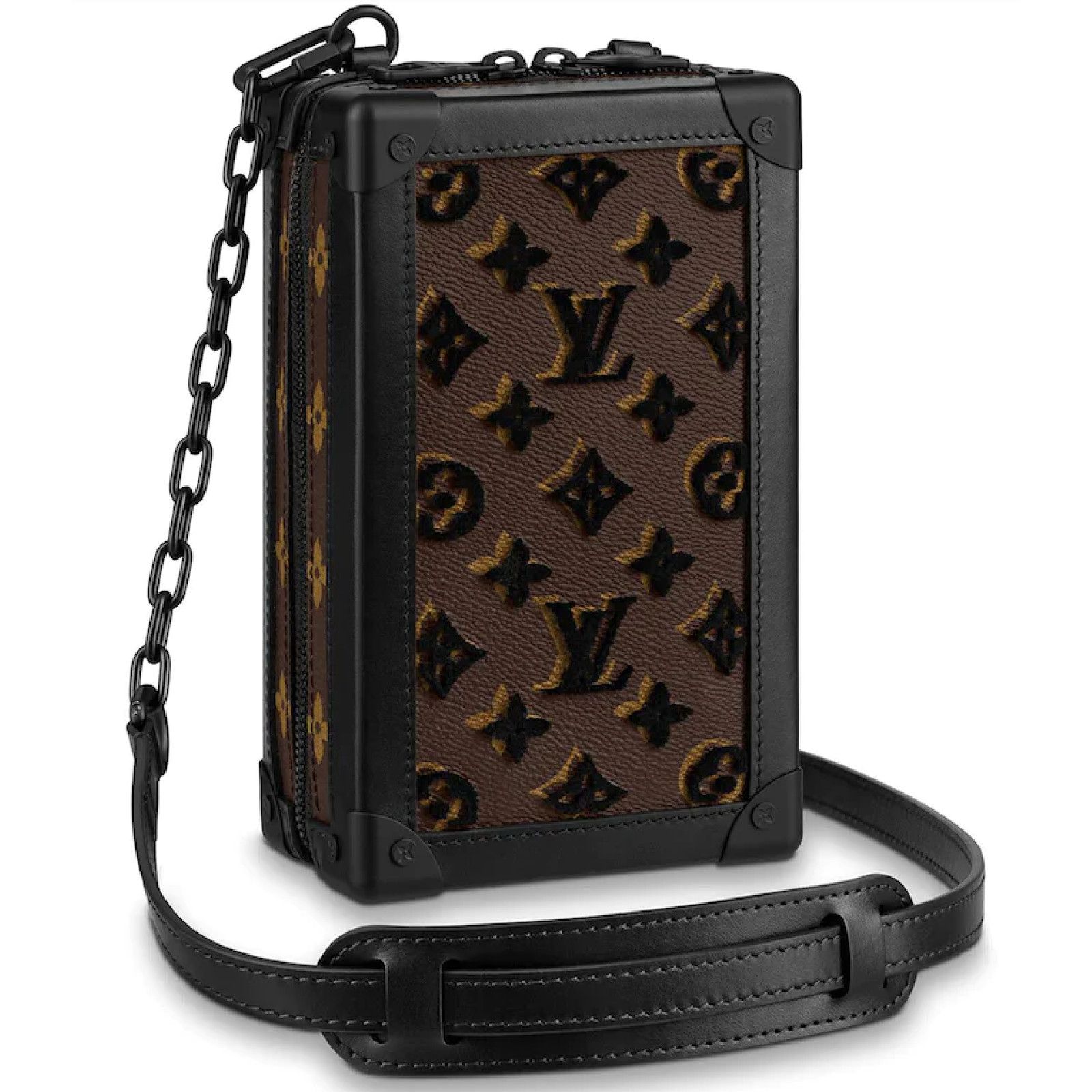 Louis Vuitton Louis Vuitton Vertical Tuffetage Black Velvet Crossbody Bag Size ONE SIZE - 1 Thumbnail