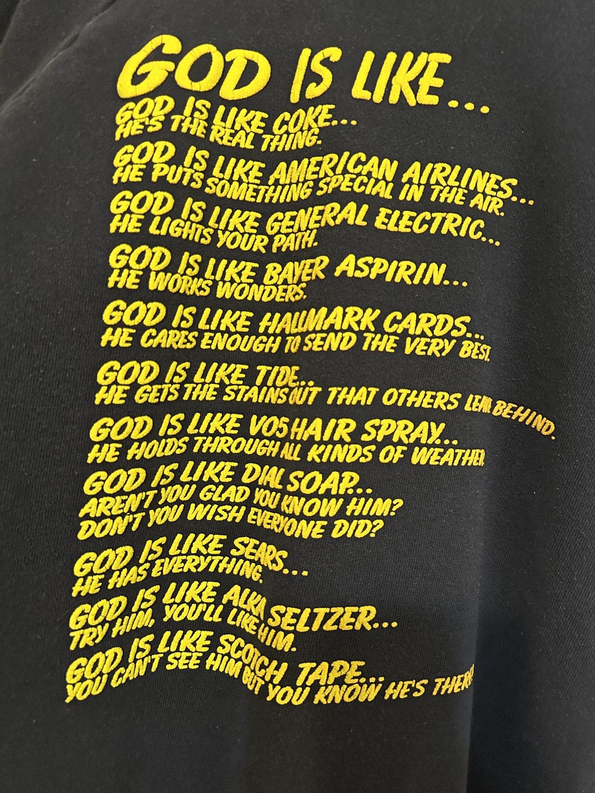 Hanes × Vintage 1990’s God Is Like… Puff Print Raglan Sweatshirt Size US M / EU 48-50 / 2 - 2 Thumbnail