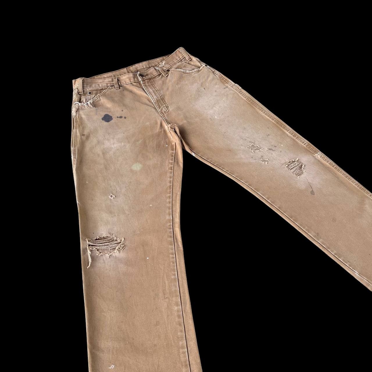 Dickies VINTAGE DICKIES DISTRESSED CARPENTER BROWN DENIM W34X34 Size US 34 / EU 50 - 3 Thumbnail