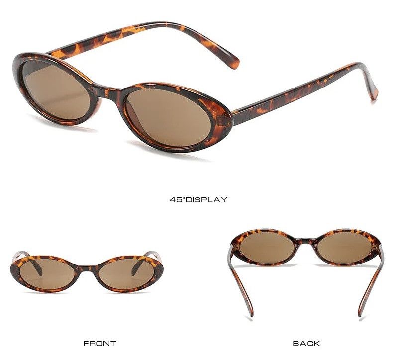 Vintage Retro Vintage Brown Hot Small Sunglasses y2k Size ONE SIZE - 2 Thumbnail