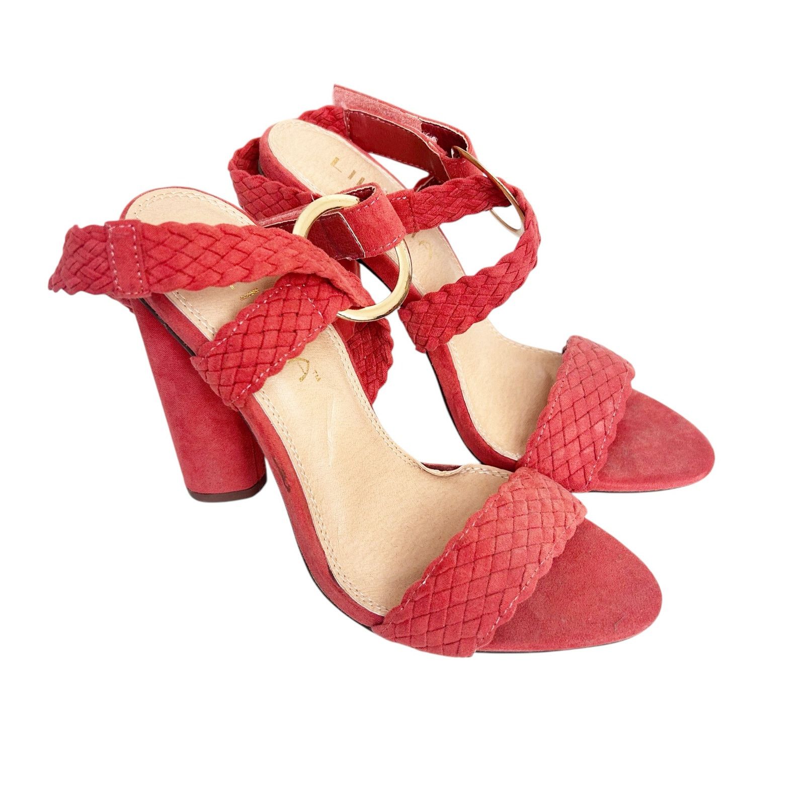 Other Liliana Orange Faux Suede Braided Strappy Heels Sz 5.5 Size US 5.5 / IT 35.5 - 1 Thumbnail