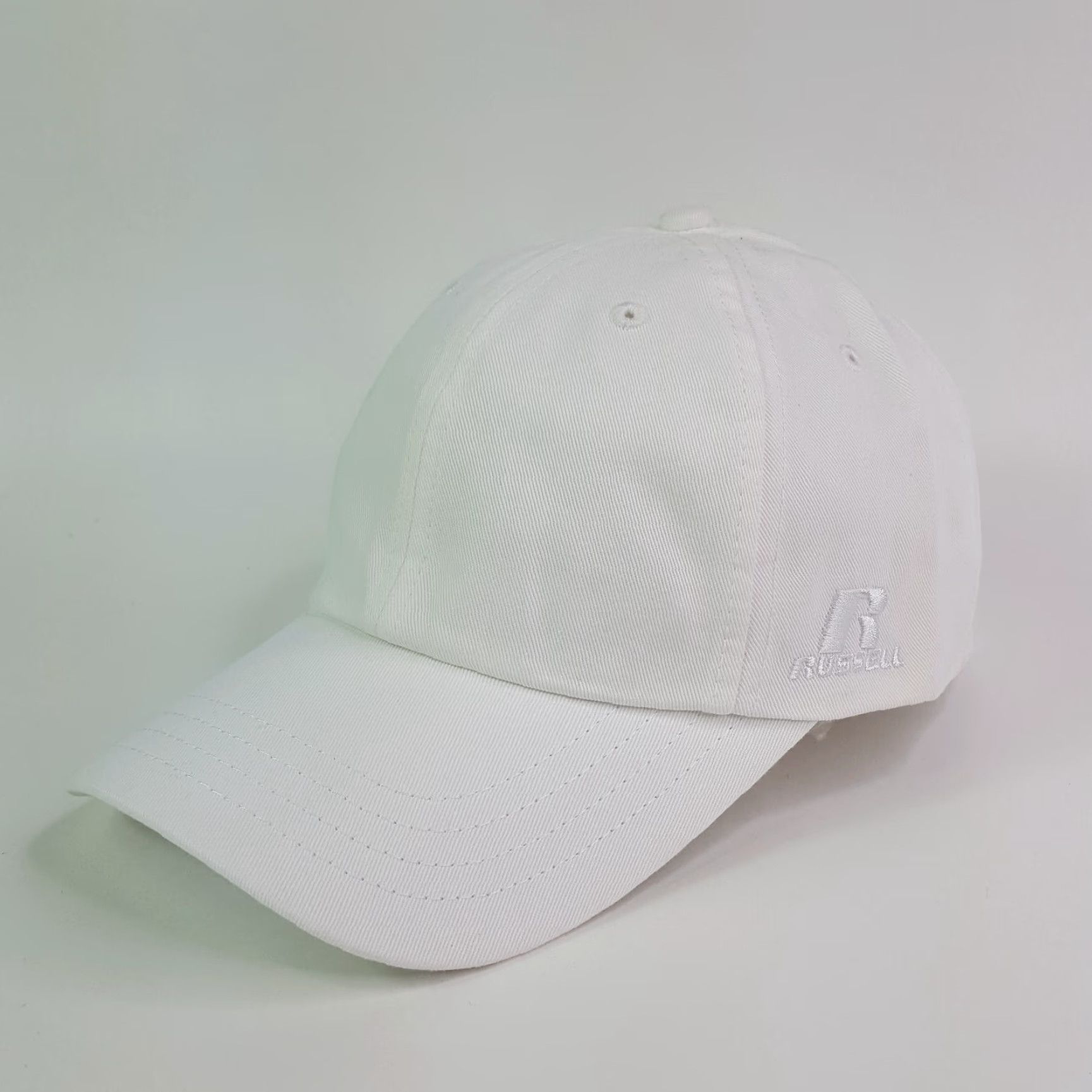Russell Athletic VINTAGE Russell Athletic White Snapback Adjustable Dad Hat Baseball Cap Retro Sports Hat Mens Size ONE SIZE - 2 Thumbnail