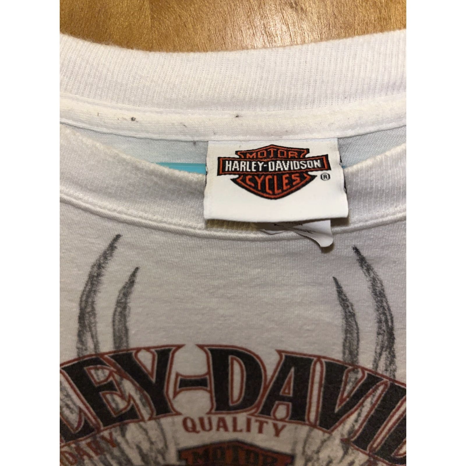 Harley Davidson VINTAGE Harley-Davidson T-Shirt Mens XL Motorcycle Biker USA Summer 2000s White Double-Sided Size US XL / EU 56 / 4 - 2 Thumbnail