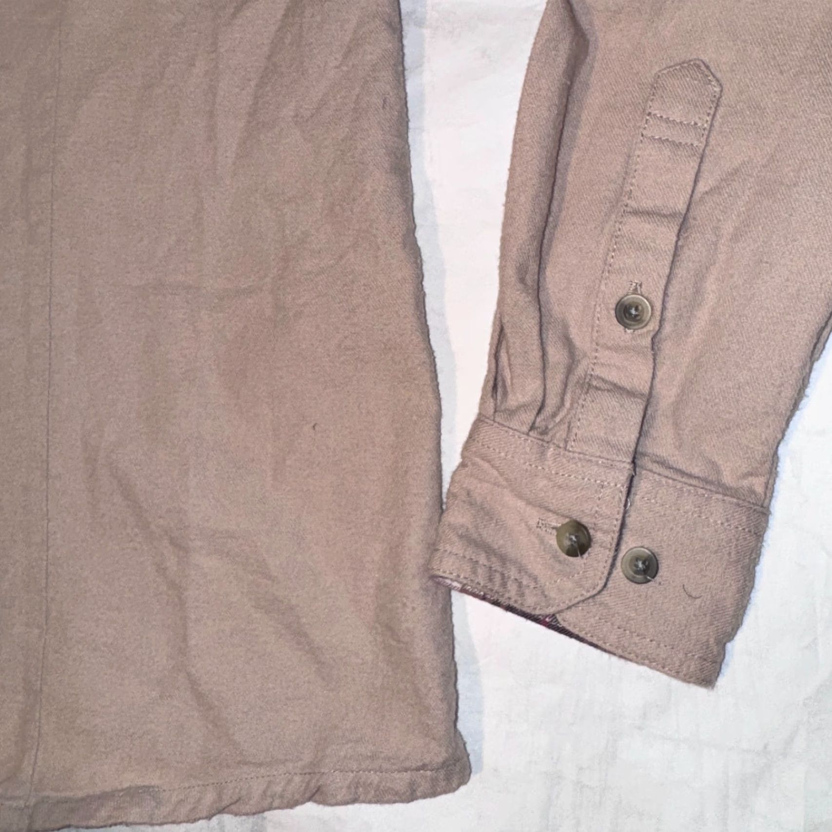 Vintage CQR Beige Tan Flannel - M Womens Long Sleeve Button Up Shirt Size M / US 6-8 / IT 42-44 - 4 Thumbnail