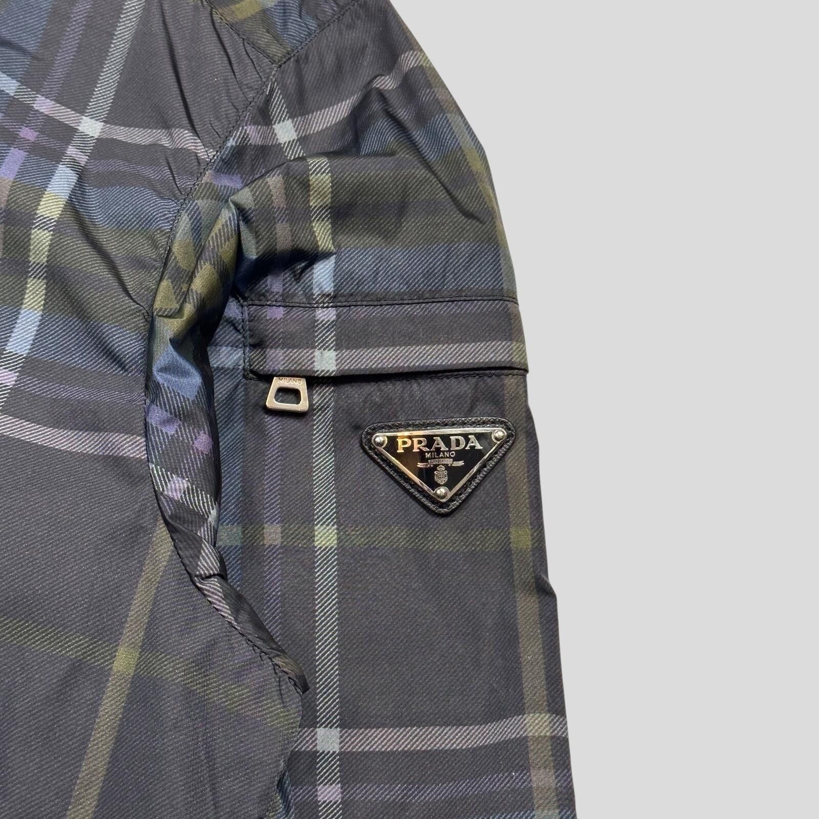 Prada Prada 2011 SAMPLE Shadow Plaid Nylon-PU Windbreaker - M/L Size US M / EU 48-50 / 2 - 3 Thumbnail