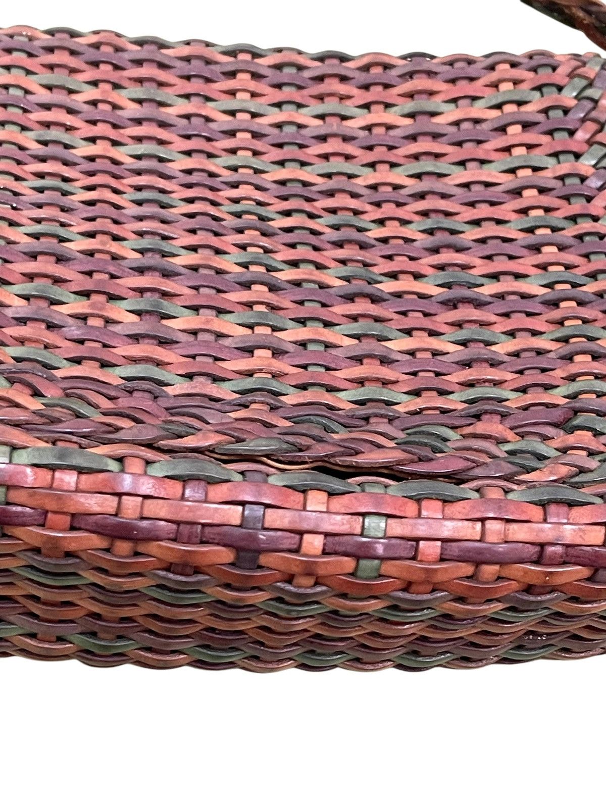 Genuine Leather Full Leather Woven Vtg Greta Italy Cross Body Bag 1🟩4 Size ONE SIZE - 7 Thumbnail