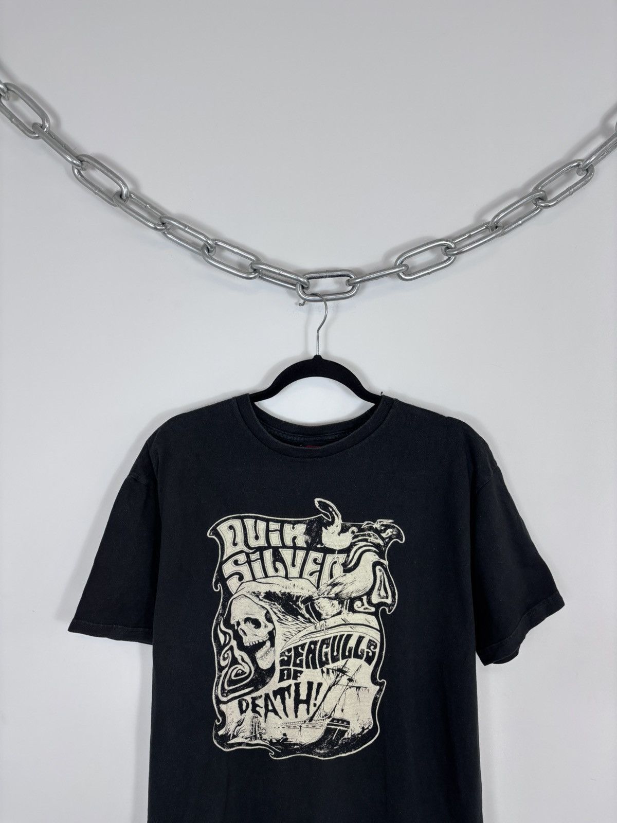 Quiksilver Vintage Quiksilver Y2K Big Death Logo Black T-Shirt Tee Size US XL / EU 56 / 4 - 2 Thumbnail