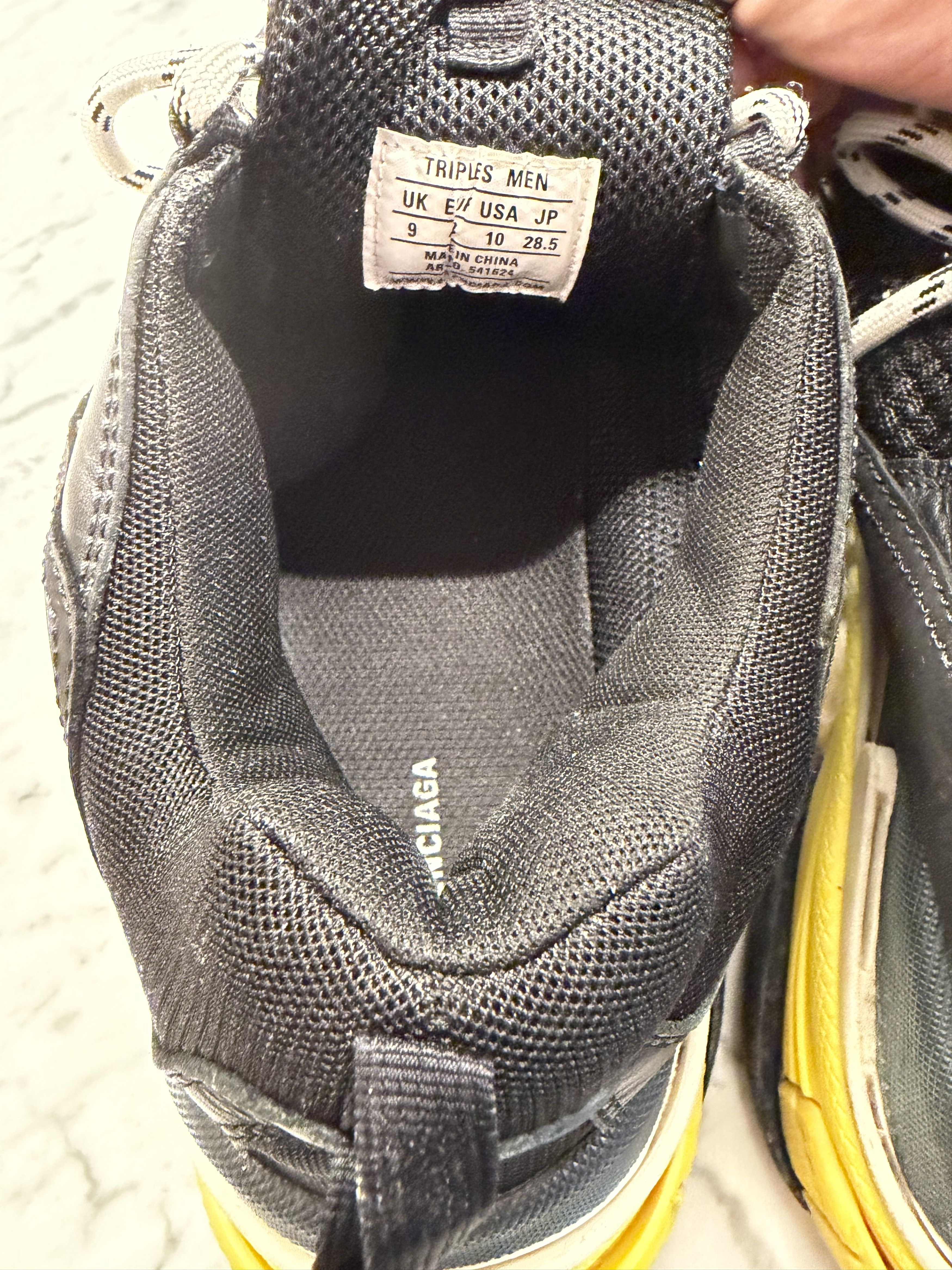 Balenciaga Balenciaga Black /Yellow Leather/Mesh Triple S Sneakers S43 Size US 10 / EU 43 - 5 Thumbnail