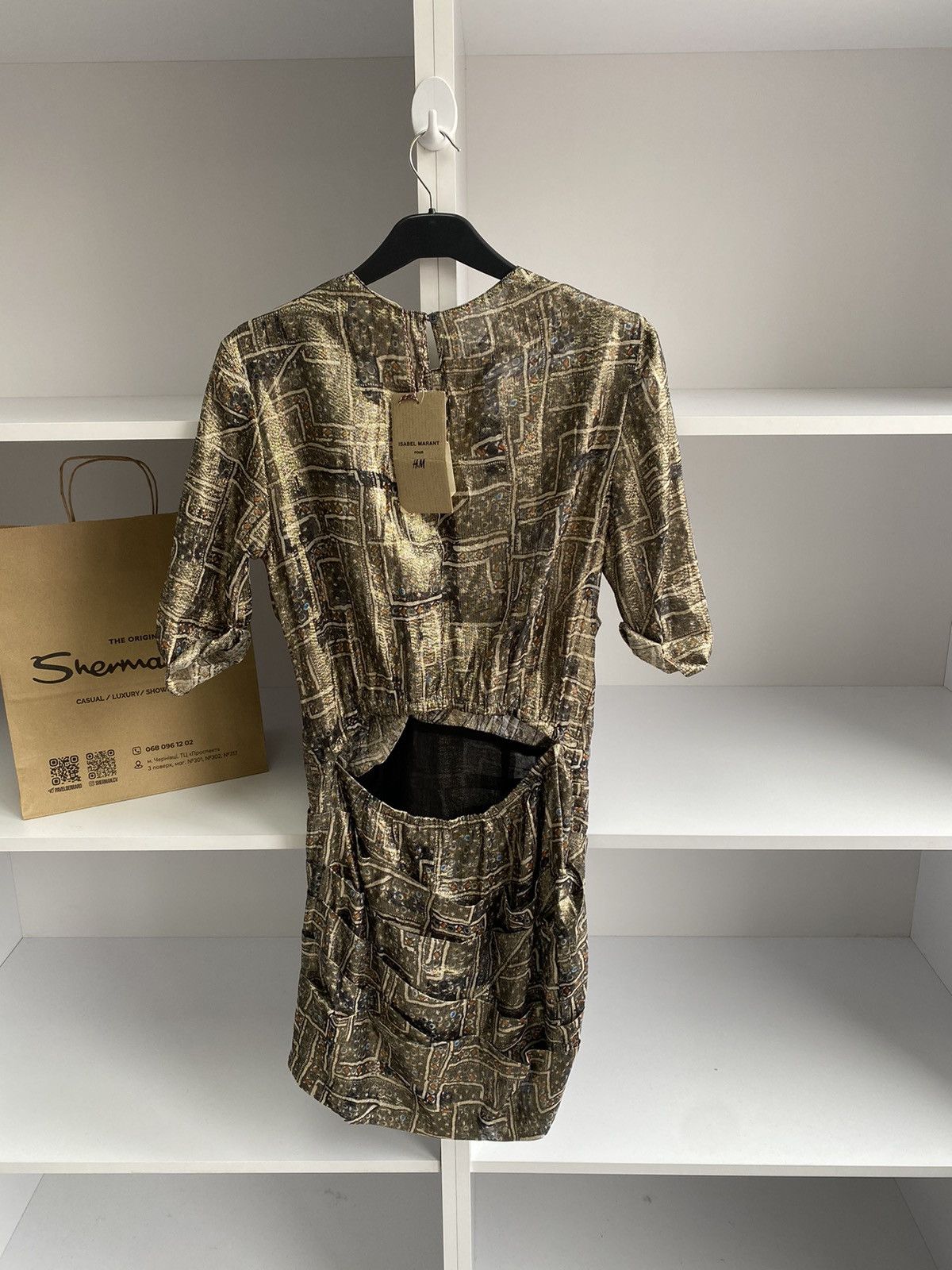 H&M × Isabel Marant × Vintage Isabel Marant For H&M Gold Silk Mini Dress Size XS / US 0-2 / IT 36-38 - 11 Thumbnail