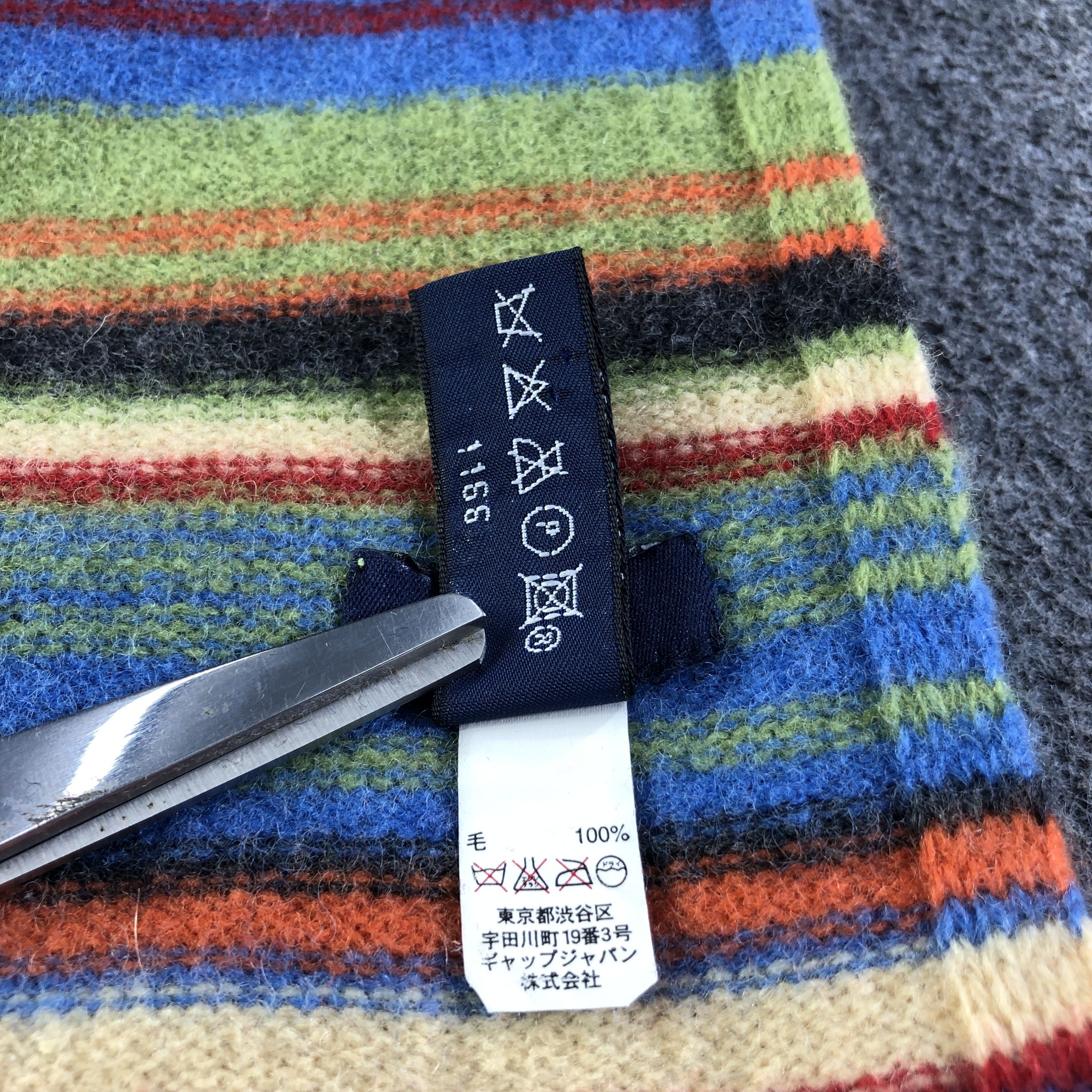 Gap GAP Striped Wool Scarf Muffler Neckwear V2798 Size ONE SIZE - 6 Thumbnail