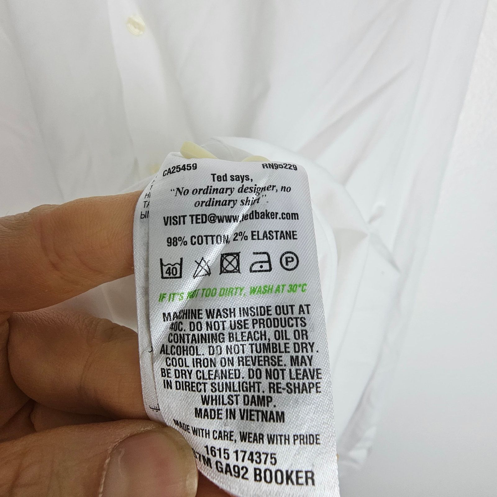 Ted Baker Ted Baker Endurance White Slim Fit Dress Shirt Classic 36/37 Size US XL / EU 56 / 4 - 7 Thumbnail