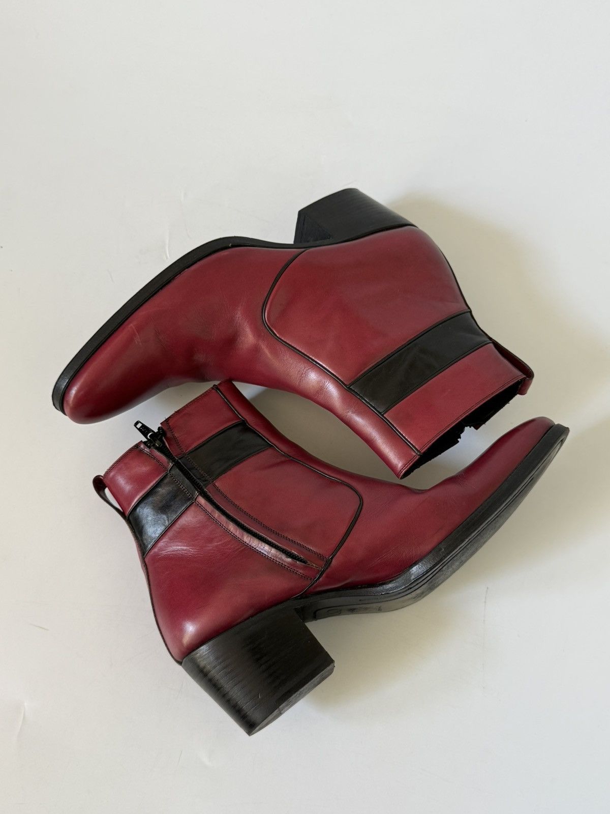 Dior Dior Homme by Hedi Slimane A/W07 “Navigate” Red Cuban Boots Size US 6.5 / EU 39-40 - 3 Thumbnail