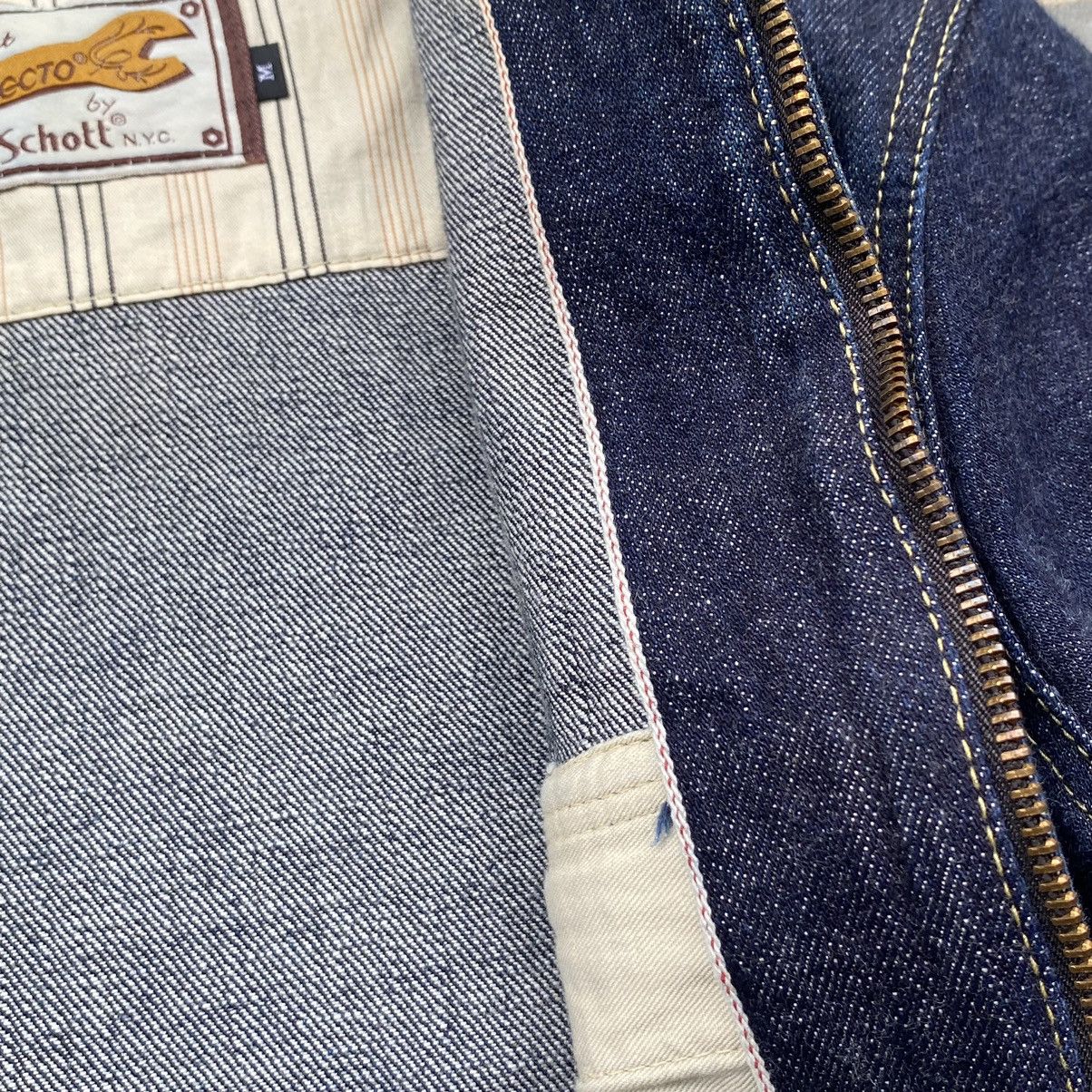 Schott 90s Perfecto by Schott Nyc Selvedge Zip Up Denim Jacket Size US M / EU 48-50 / 2 - 10 Thumbnail