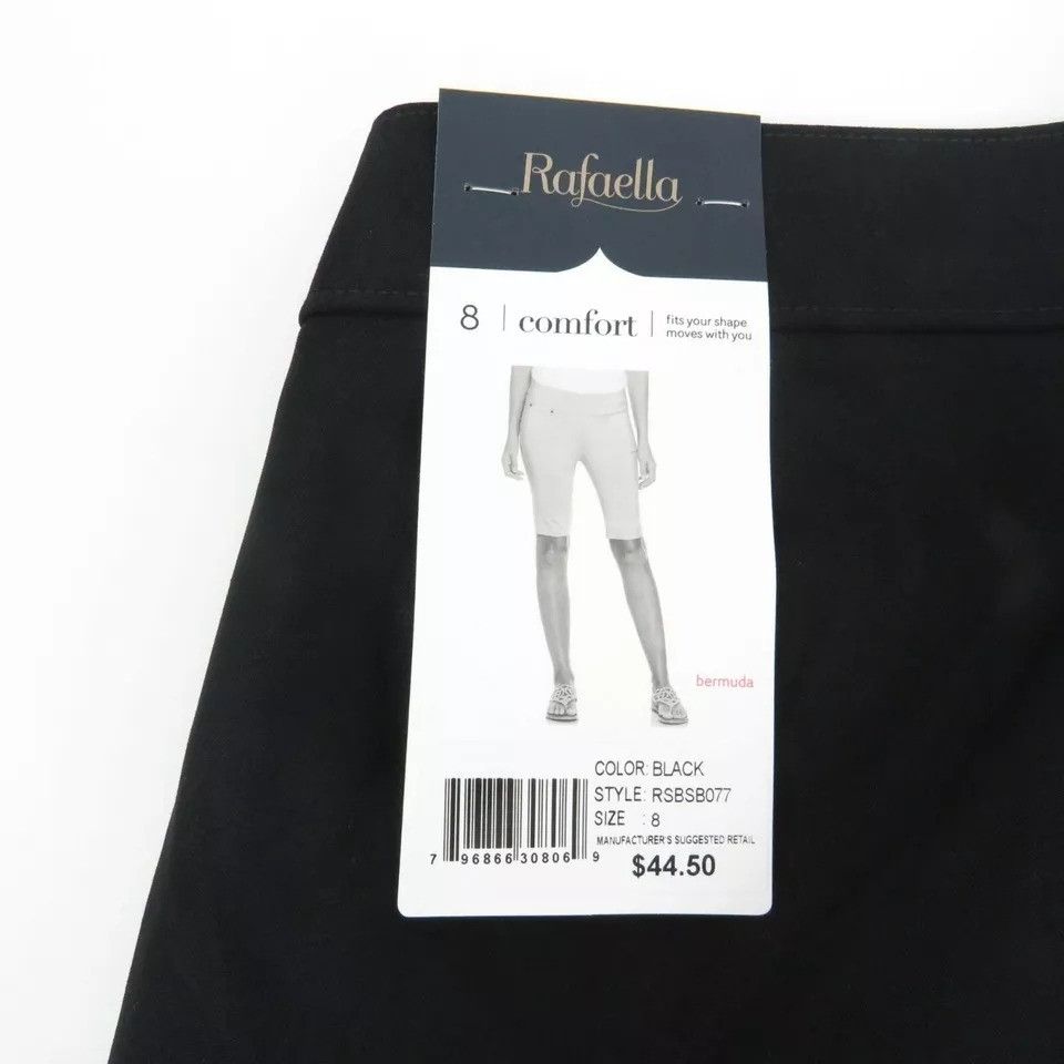 Other Rafaella Women's Bermuda Comfort Shorts Black Size 8 NWT $44 Size 30" / US 8 / IT 44 - 3 Thumbnail