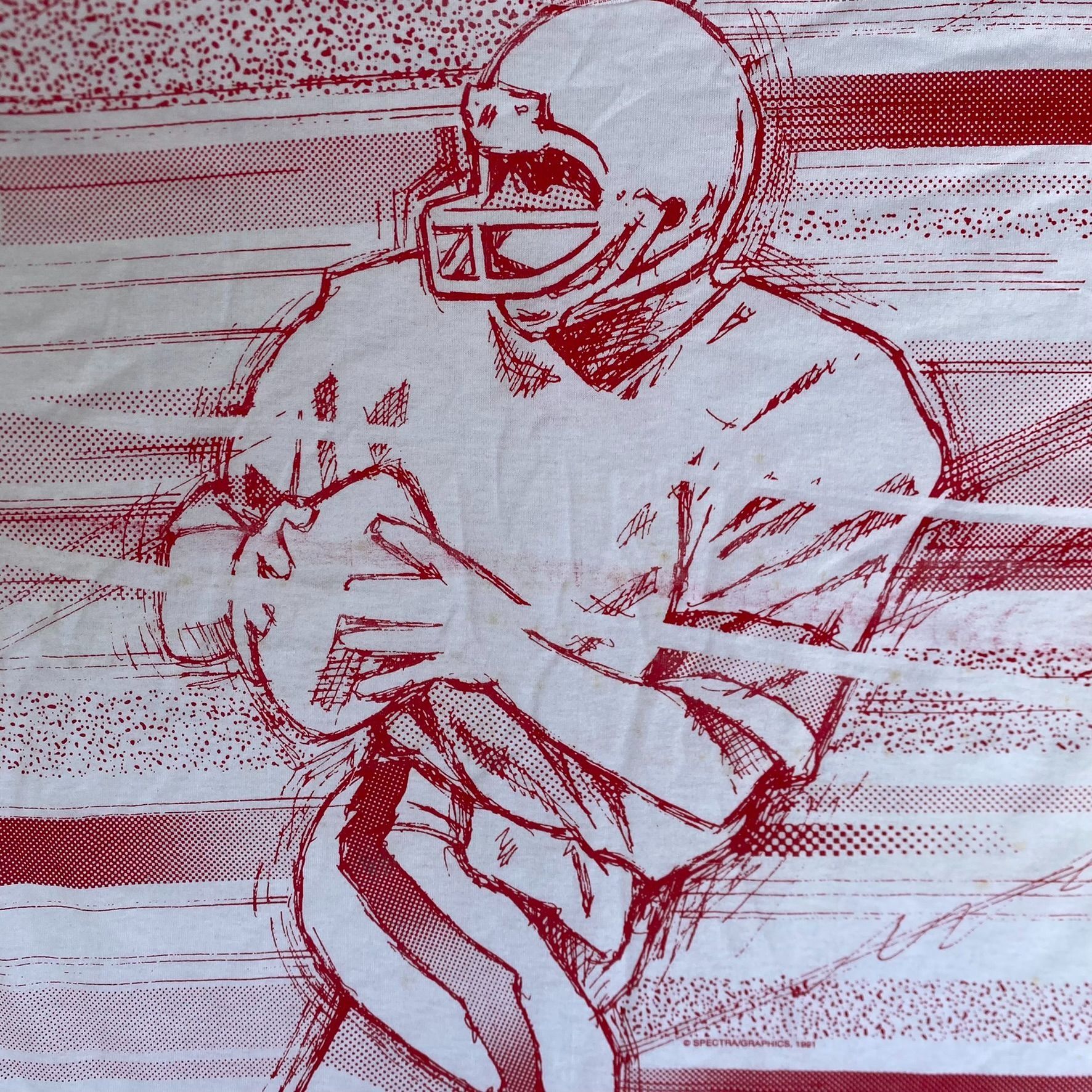 Vintage Vintage 90s Football AOP T-Shirt All Over Print Single Stitc Size US L / EU 52-54 / 3 - 2 Thumbnail