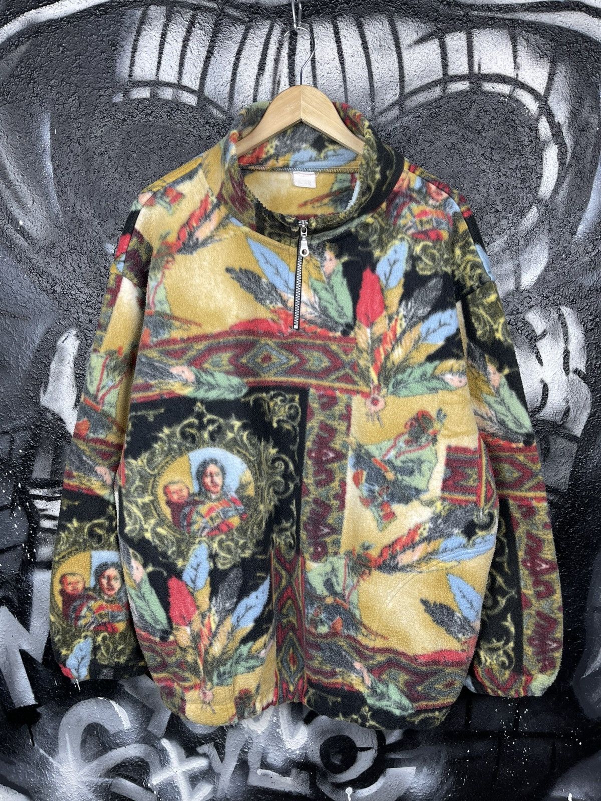 Vintage Vintage Native American Print Half Zip Fleece Jacket Size M Size US L / EU 52-54 / 3 - 2 Thumbnail