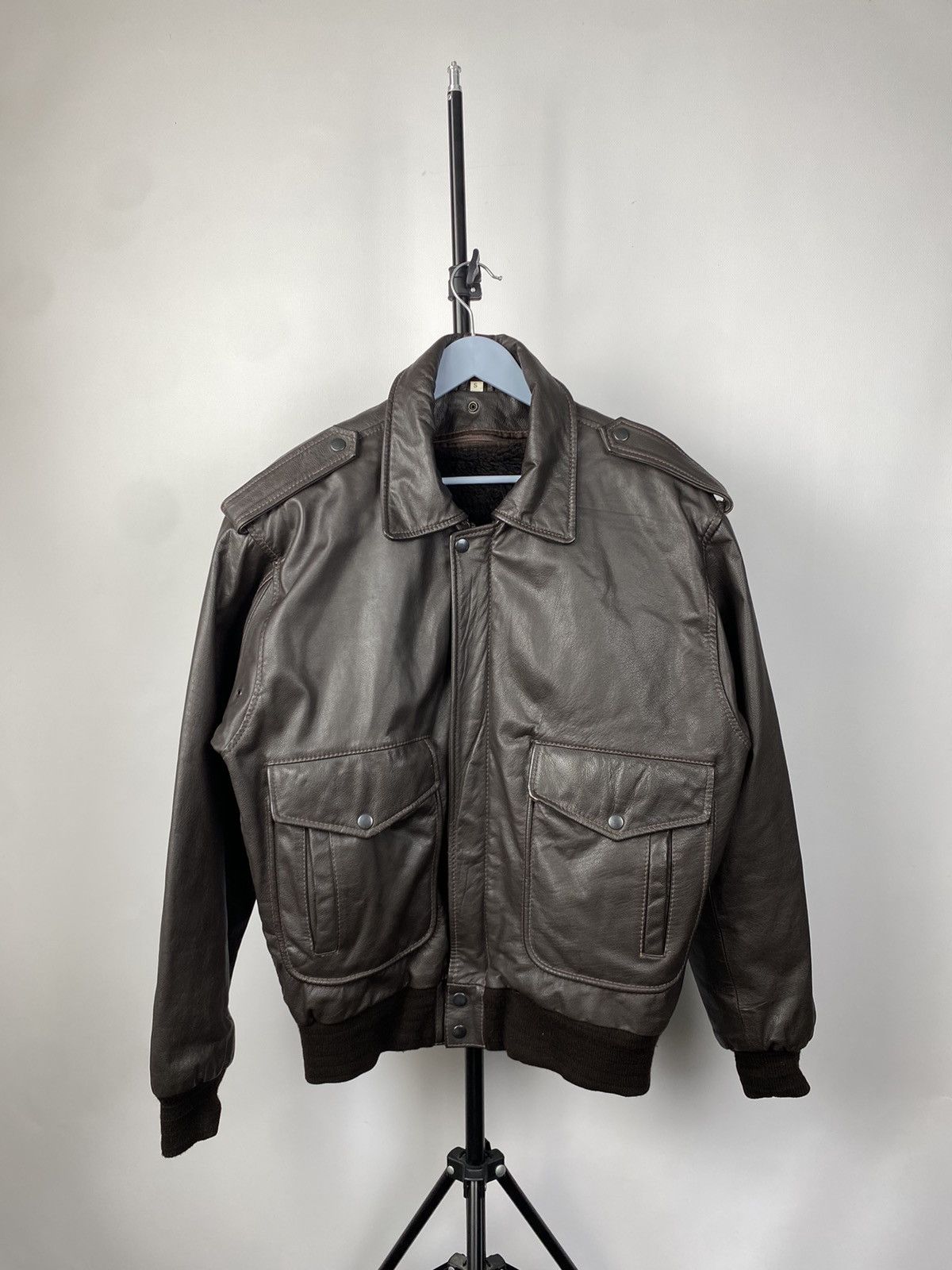 Leather × Vintage Vintage Genuine Leather MOTO Bomber Jacket Rock Punk Size US S / EU 44-46 / 1 - 1 Thumbnail