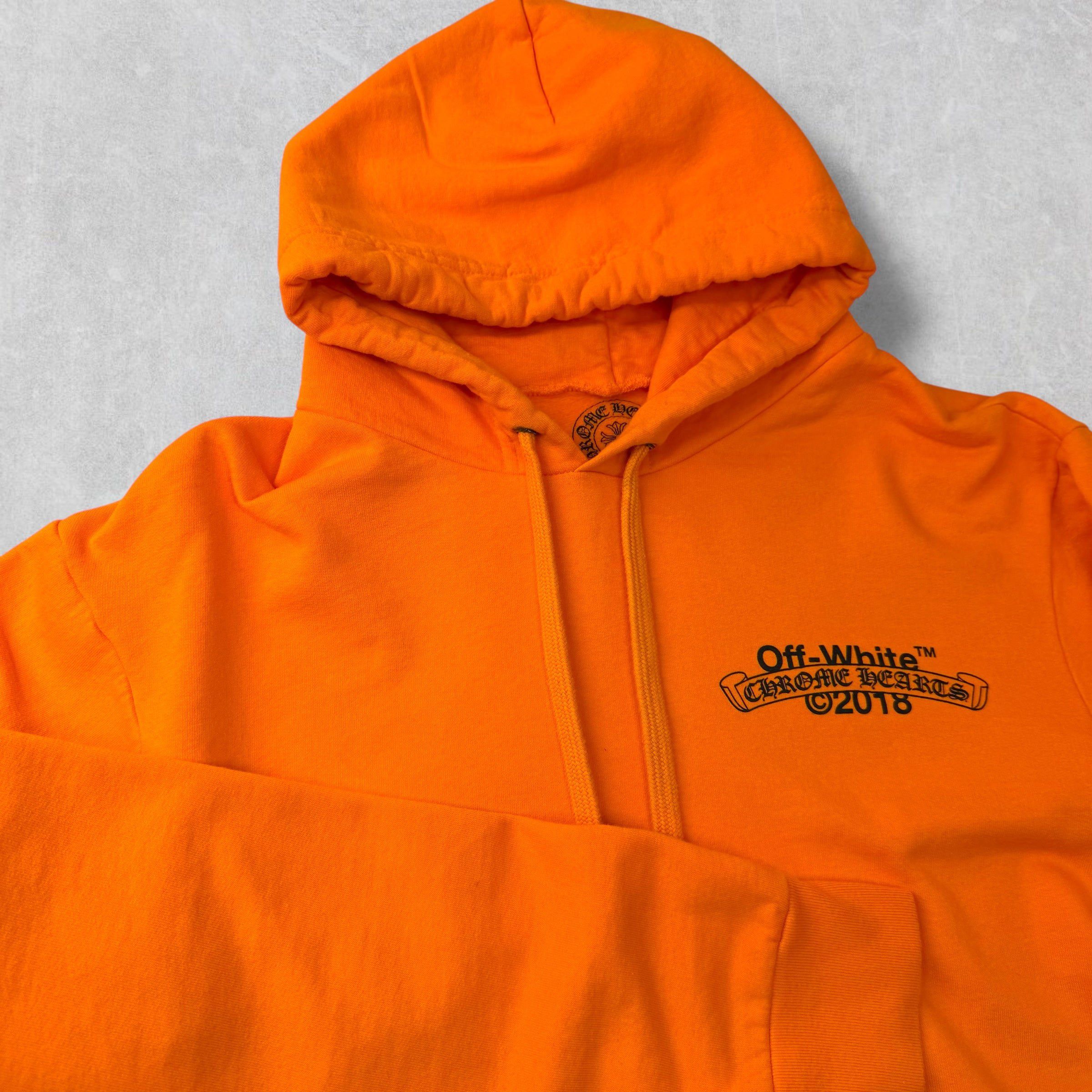 Chrome Hearts Chrome Hearts x Off-White Scroll Logo Hoodie Orange L Size US L / EU 52-54 / 3 - 2 Thumbnail