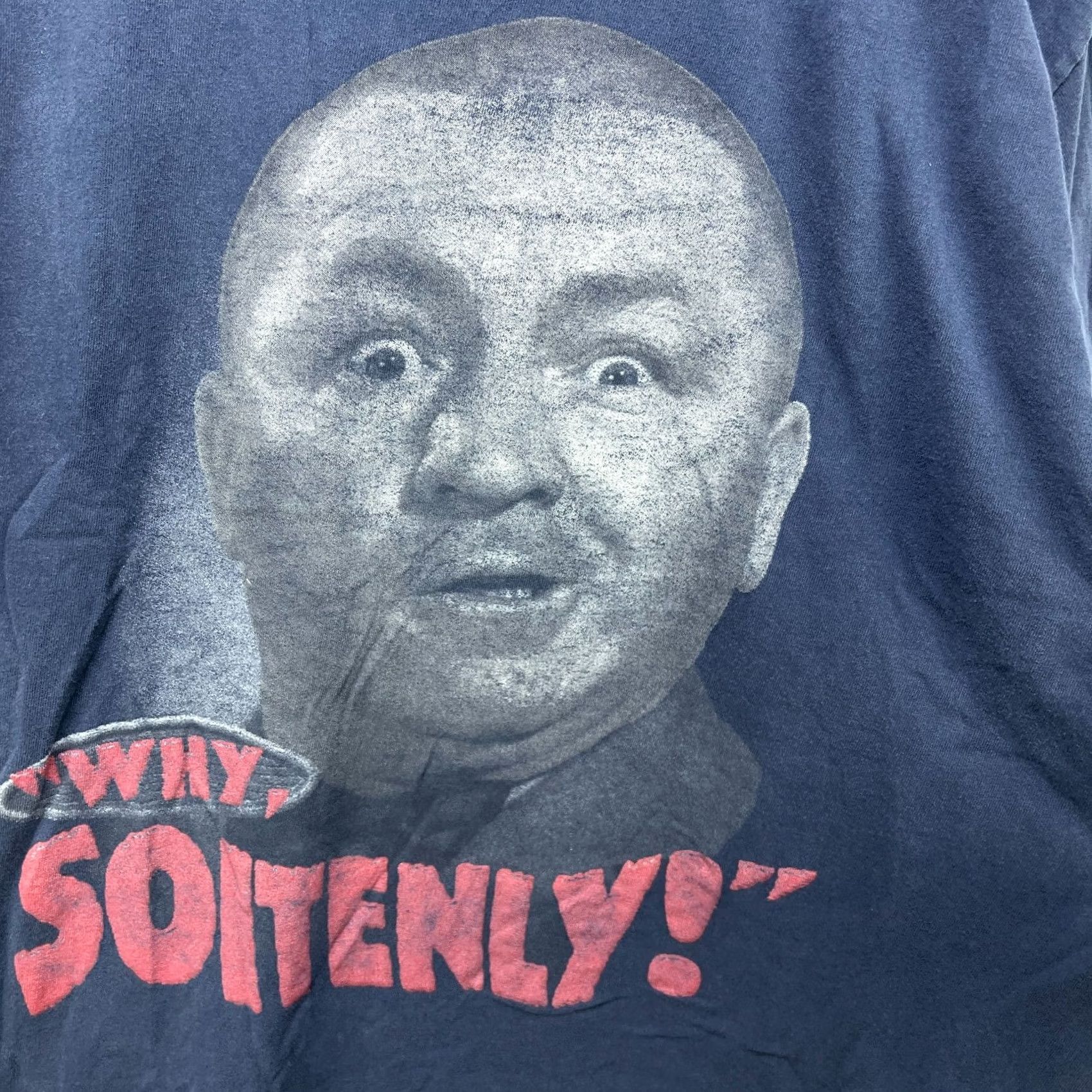 Vintage Vintage Curly Three Stooges T-Shirt Why Soitenly XL Blue 90s Mens Short Sleeve Crew Neck Cotton Pockets Logo Hooded Double-Sided Vintage Shirt Size US XL / EU 56 / 4 - 3 Thumbnail