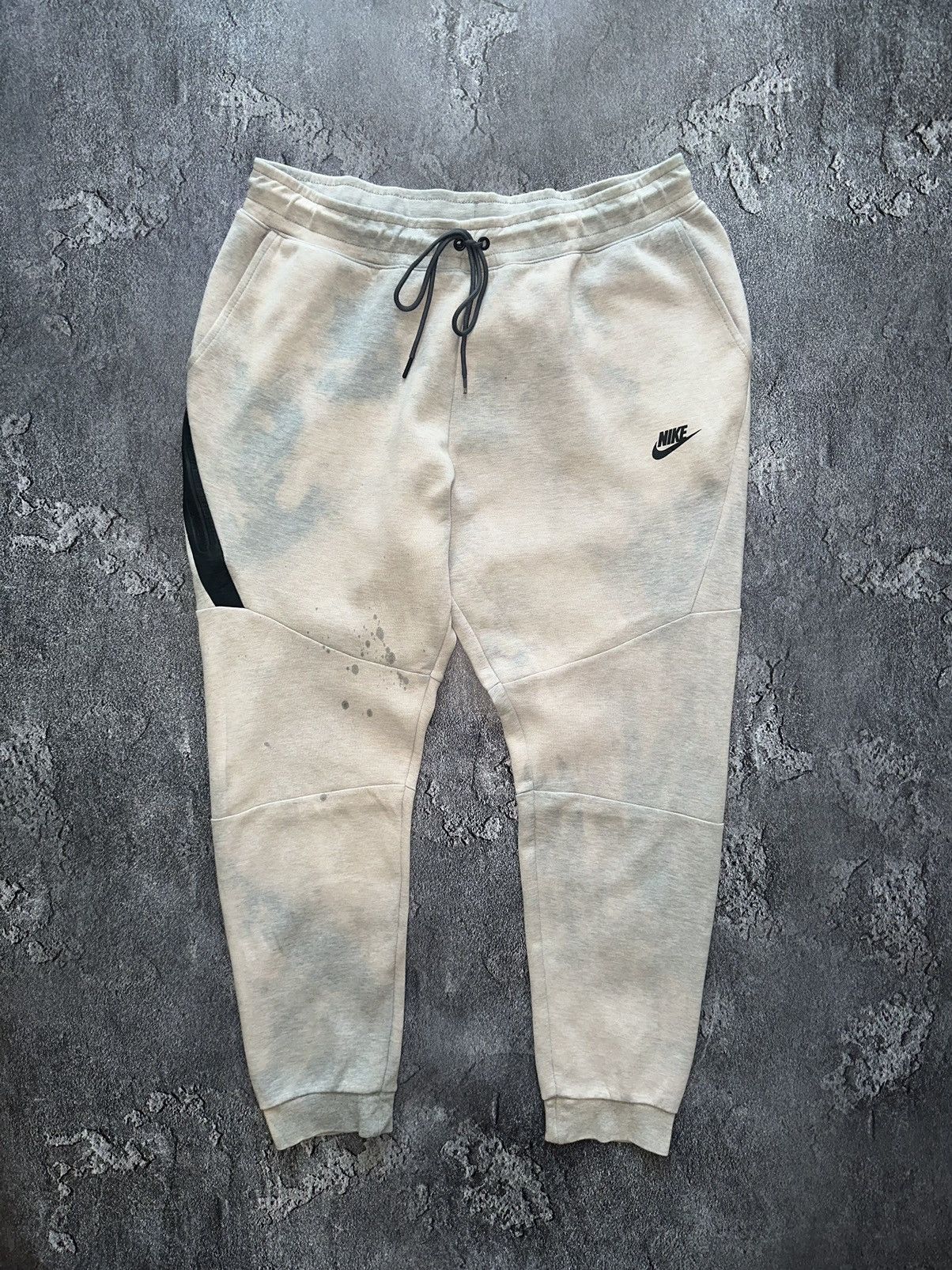 Nike 🌪️ Y2K Crazy Custom Nike Tech Fleece Pants Tie Dye Size US 37 - 2 Thumbnail