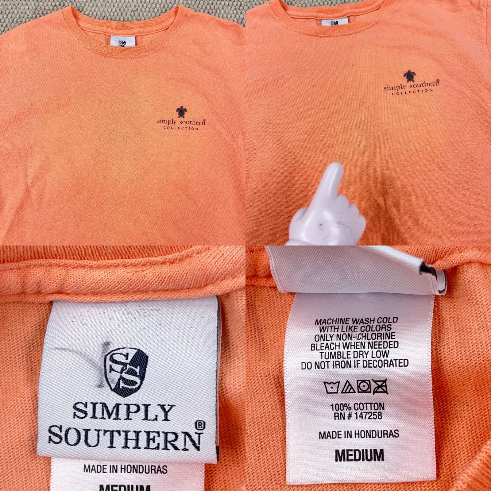 Alife VINTAGE Simple Southern Shirt Women Medium Orange Tee Teacher Life School Peach Ladies Size M / US 6-8 / IT 42-44 - 8 Thumbnail