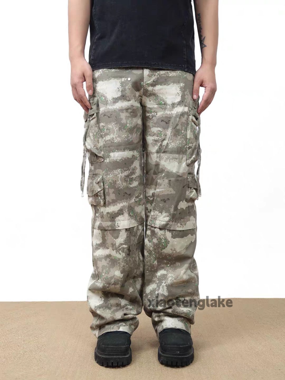 Designer × Japanese Brand × Vintage Utility washed faded loose baggy camo cargo pants Size US 32 / EU 48 - 2 Thumbnail