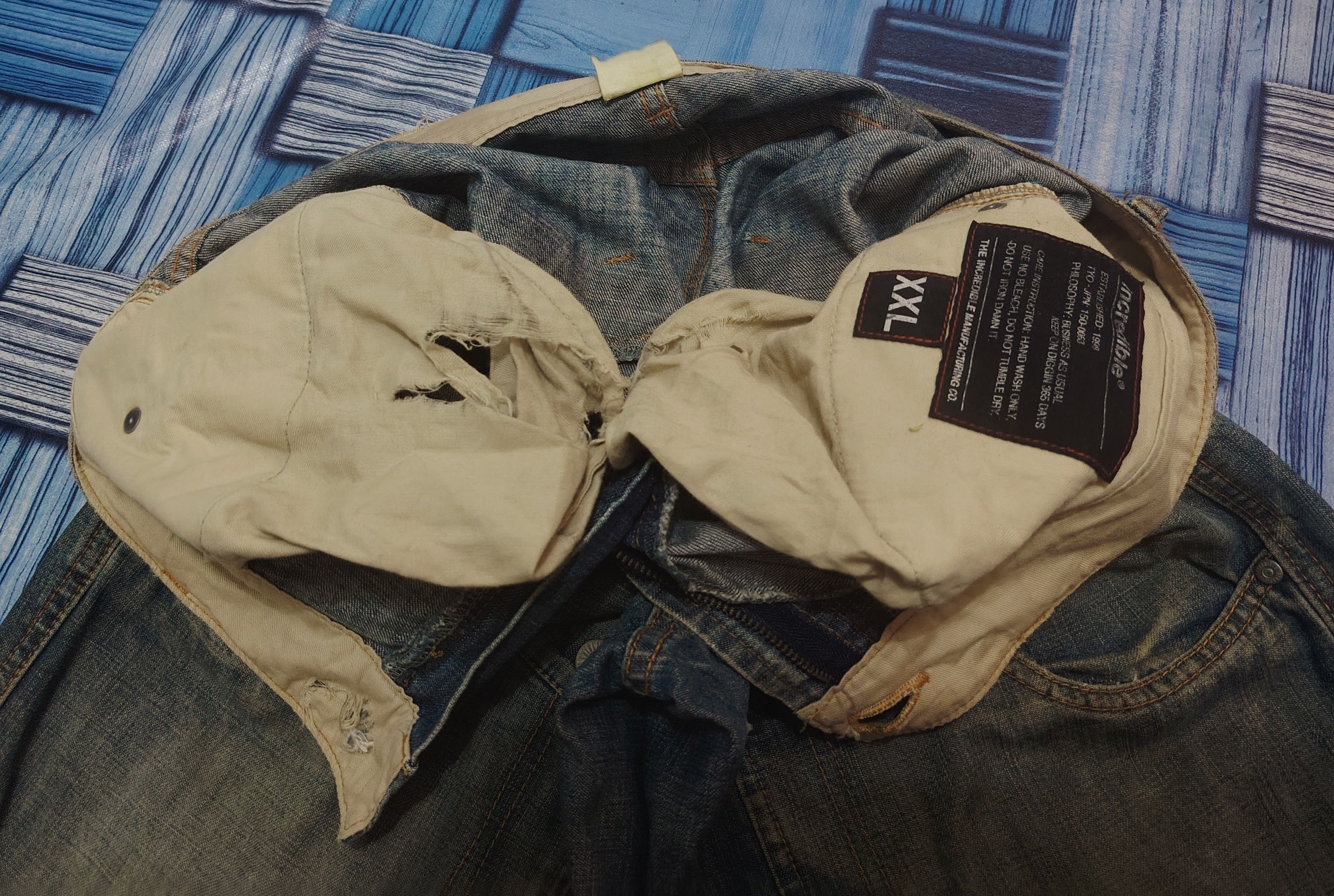 Who Decides War Rare Double Waist Japanese Incredible Distressed Baggy Style Size US 34 / EU 50 - 8 Thumbnail