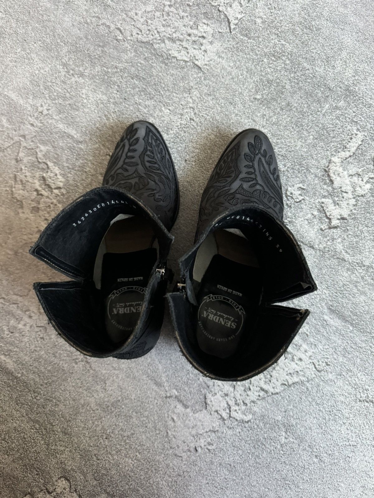 Sendra × Vintage Sendra 39 Wmns black leather cowboy boots hi top Size US 9 / IT 39 - 9 Thumbnail