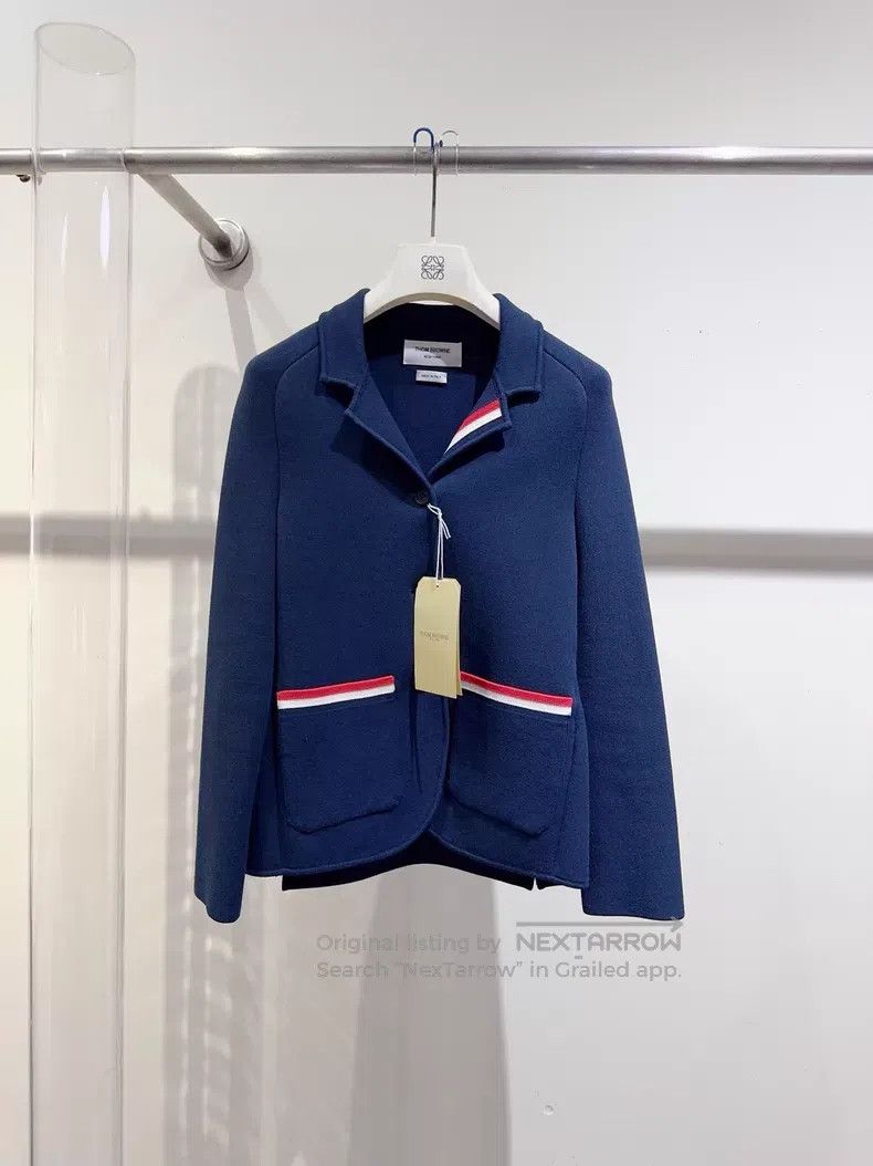 Thom Browne Thom Browne Dark Blue Knit Jacket Size US XS / EU 42 / 0 - 1 Thumbnail