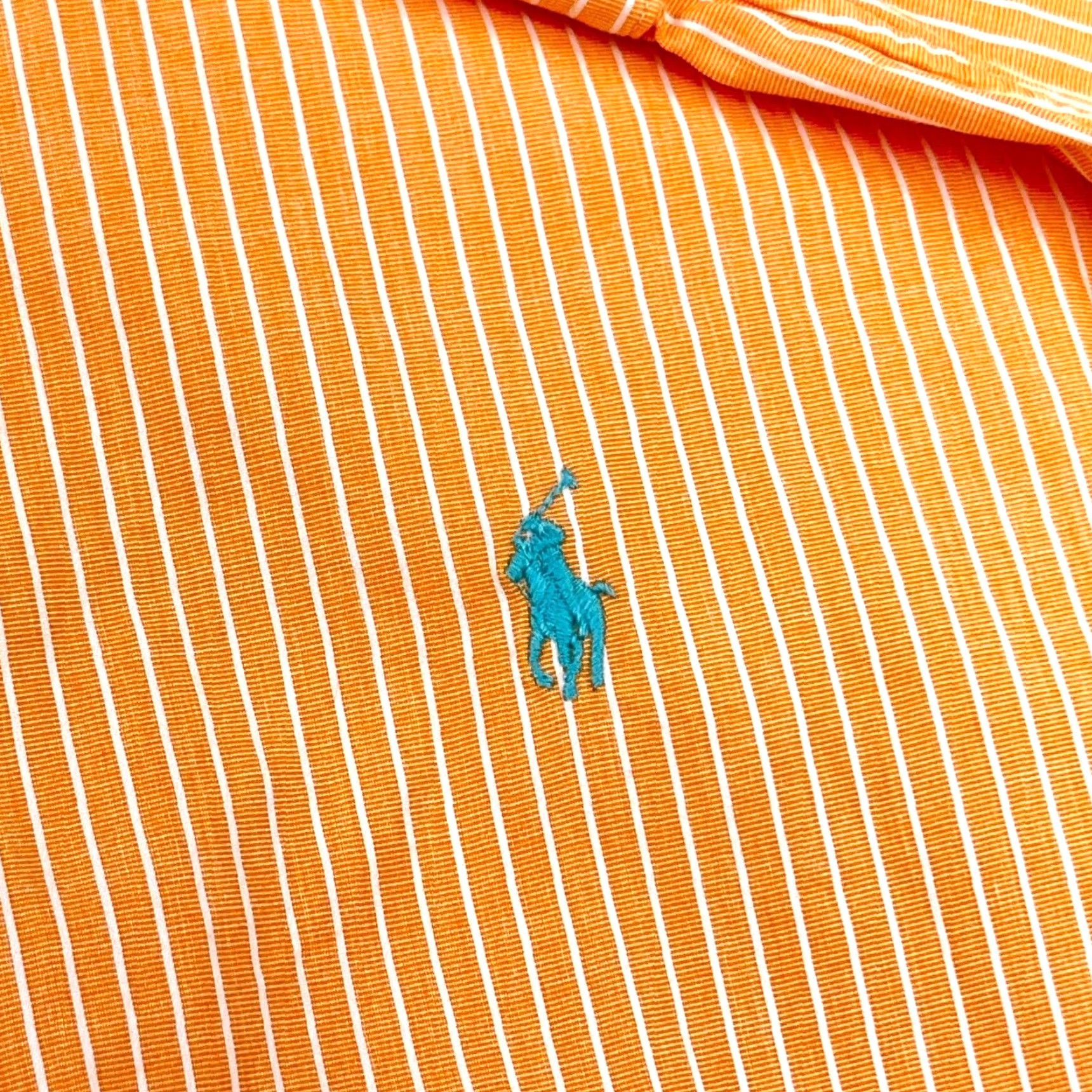 Ralph Lauren Ralph Lauren Shirt Men Button-Up Striped Orange Blue Casual Medium 15 32 Classic Fit Size US M / EU 48-50 / 2 - 4 Thumbnail