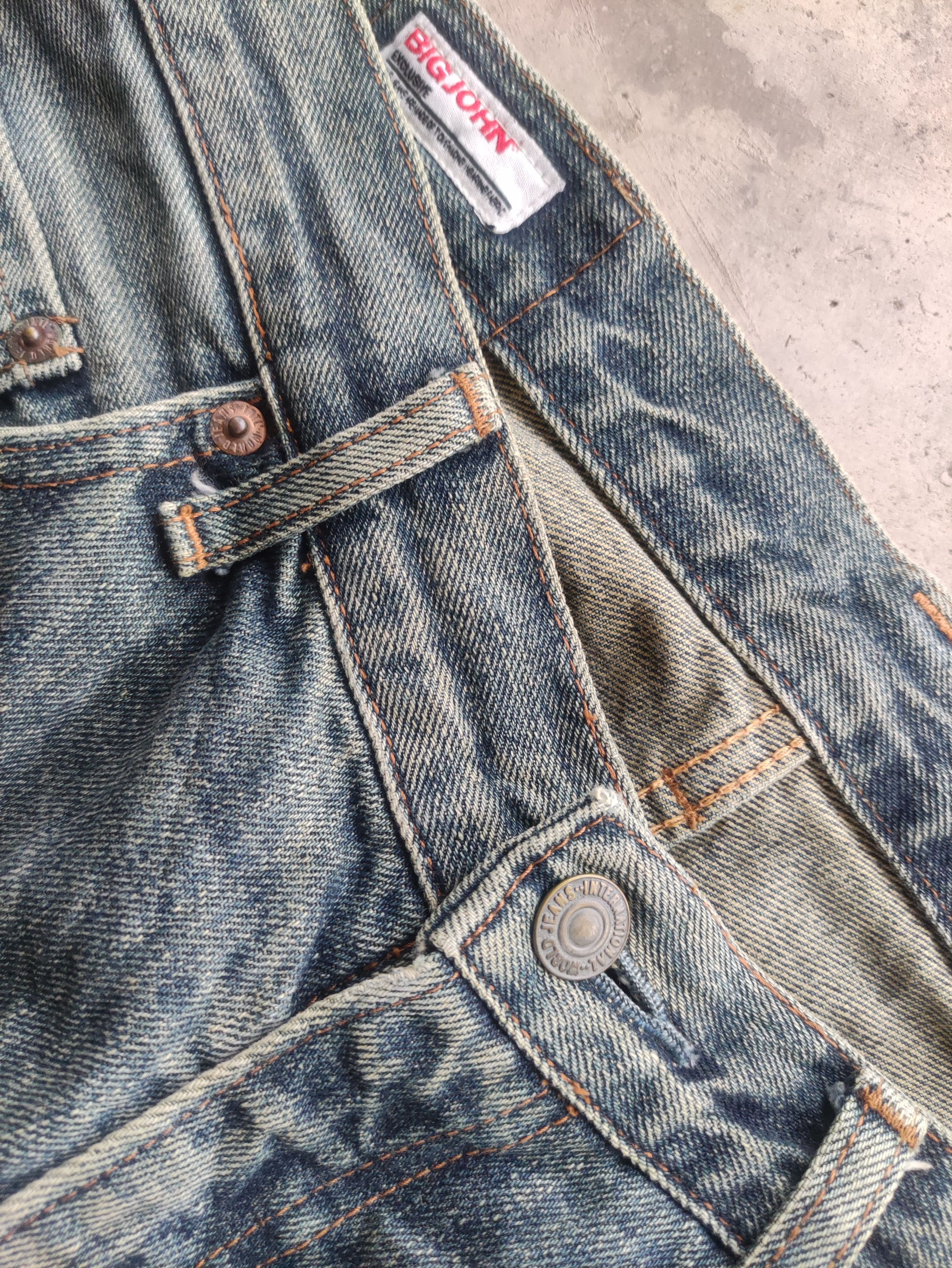 Big John Vintage Big John Japan Jean Distressed Faded Denim Size US 35 - 5 Thumbnail