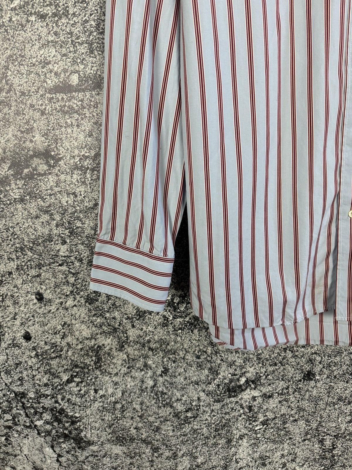 Lacoste Lacoste Vintage Long Sleeve Striped Shirt Button Up Size 42 Size US XL / EU 56 / 4 - 4 Thumbnail