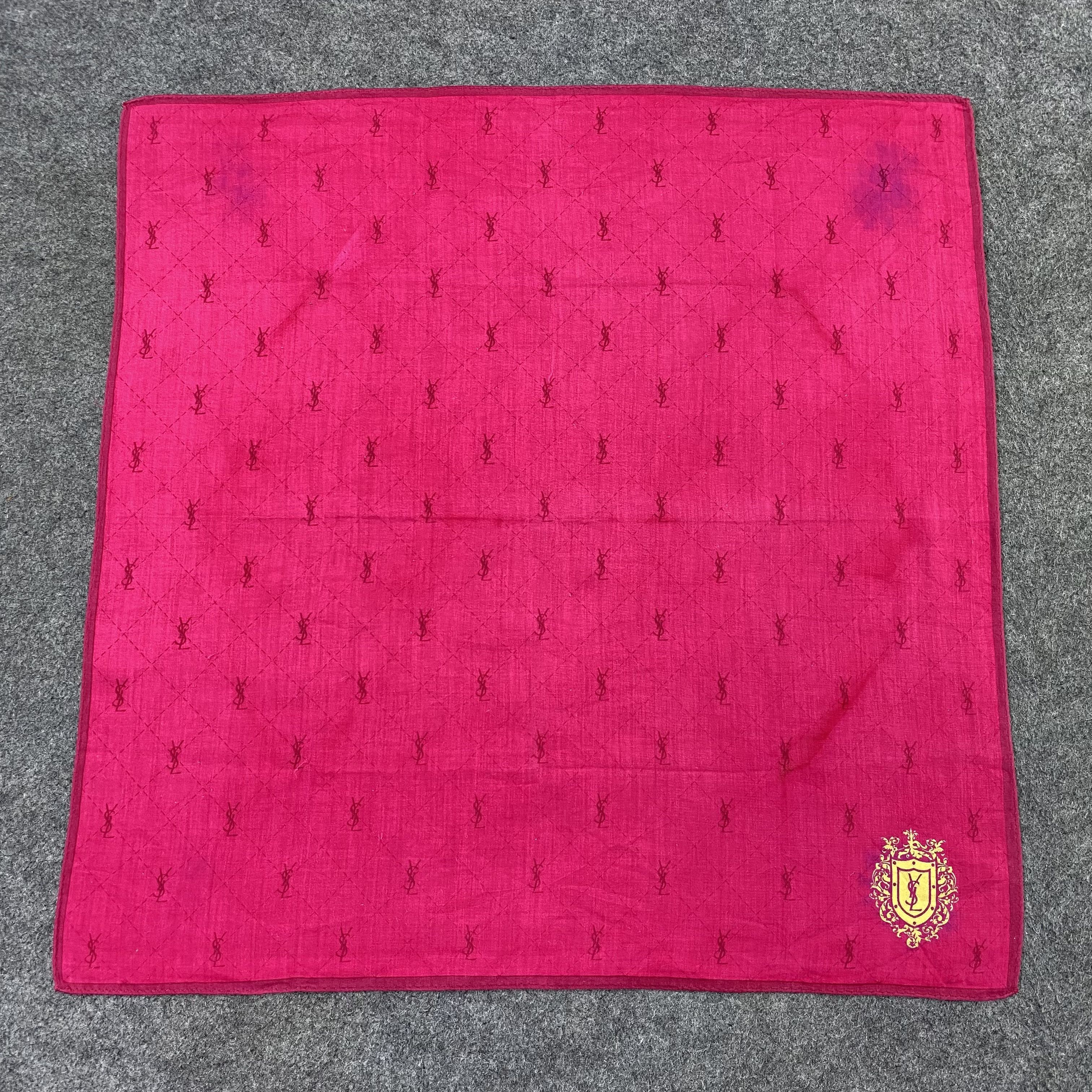 Yves Saint Laurent YSL Handkerchief Neckerchief Bandana-B1938 Size ONE SIZE - 3 Thumbnail