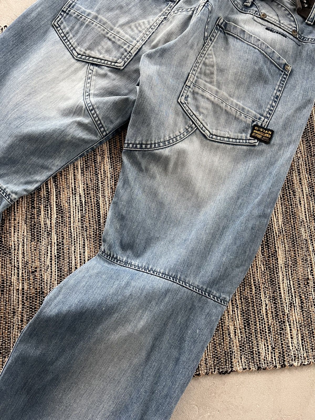 G-Star Vintage GStar Raw Moto Double Knee Faded Denim Jeans Y2K Size US 31 - 18 Thumbnail