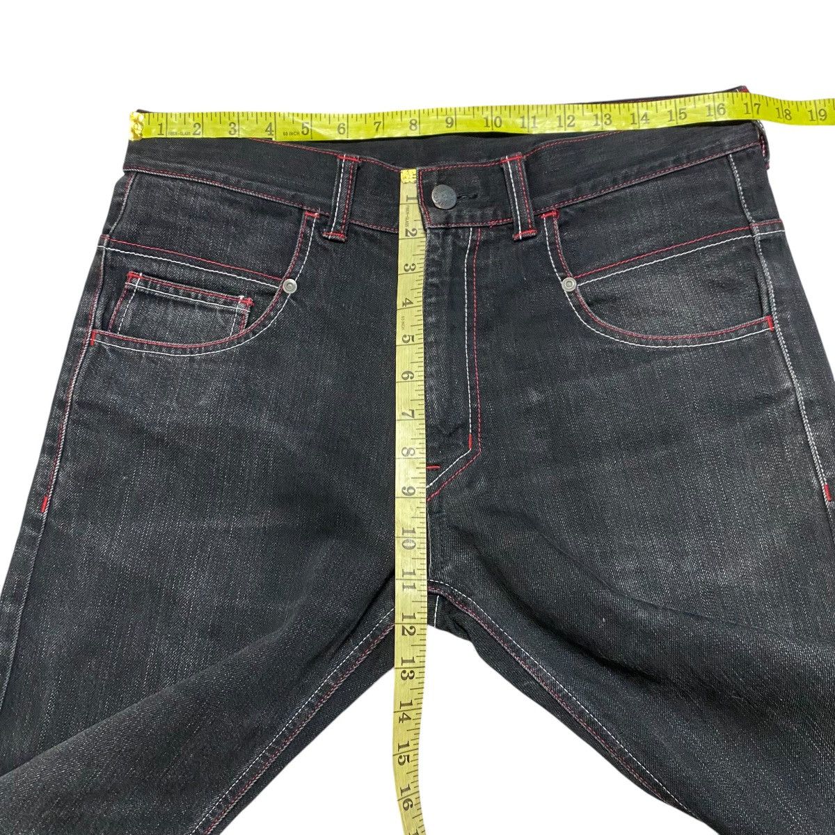 FTC Ftc Black Denim Jeans Red Stitch Size US 34 / EU 50 - 22 Thumbnail