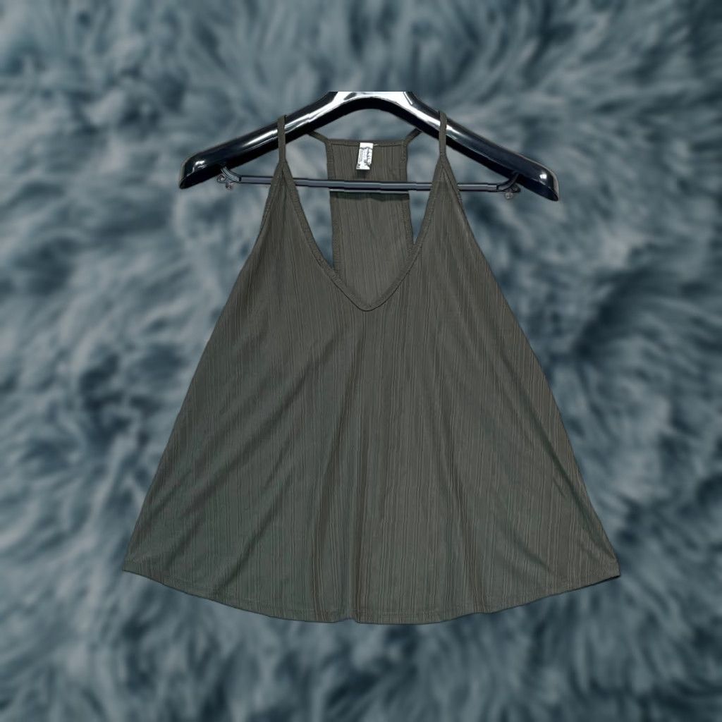 Free People Free People Women’s Tank Shirt Sleeveless V-Neck Ribbed Oversized S Small Green Bohemian Ladies Womens Size S / US 4 / IT 40 - 1 Thumbnail