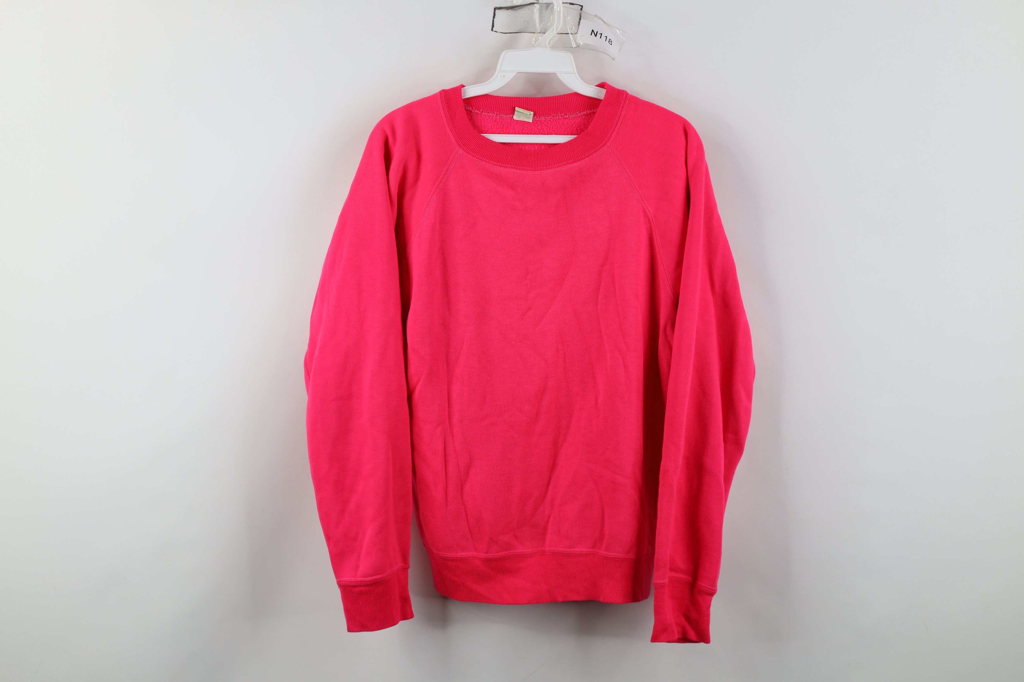 Vintage Vintage 70s Streetwear Crewneck Sweatshirt Neon Pink USA Size M / US 6-8 / IT 42-44 - 1 Thumbnail