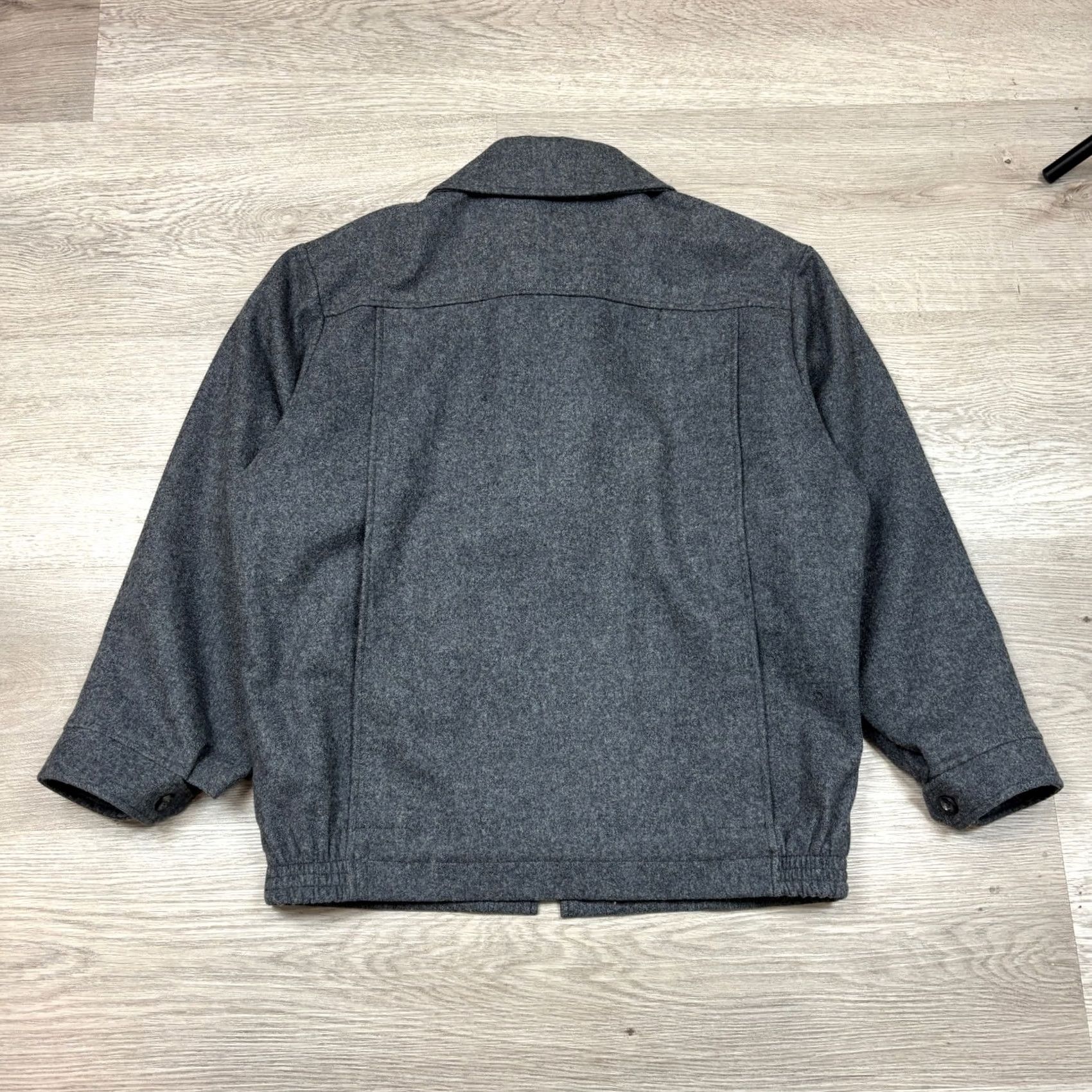 Pendleton VINTAGE Pendleton Wool Jacket Bomber Flannel Lined Full Zip Men's Medium Virgin Wool Gray 70s Mens Size US M / EU 48-50 / 2 - 3 Thumbnail