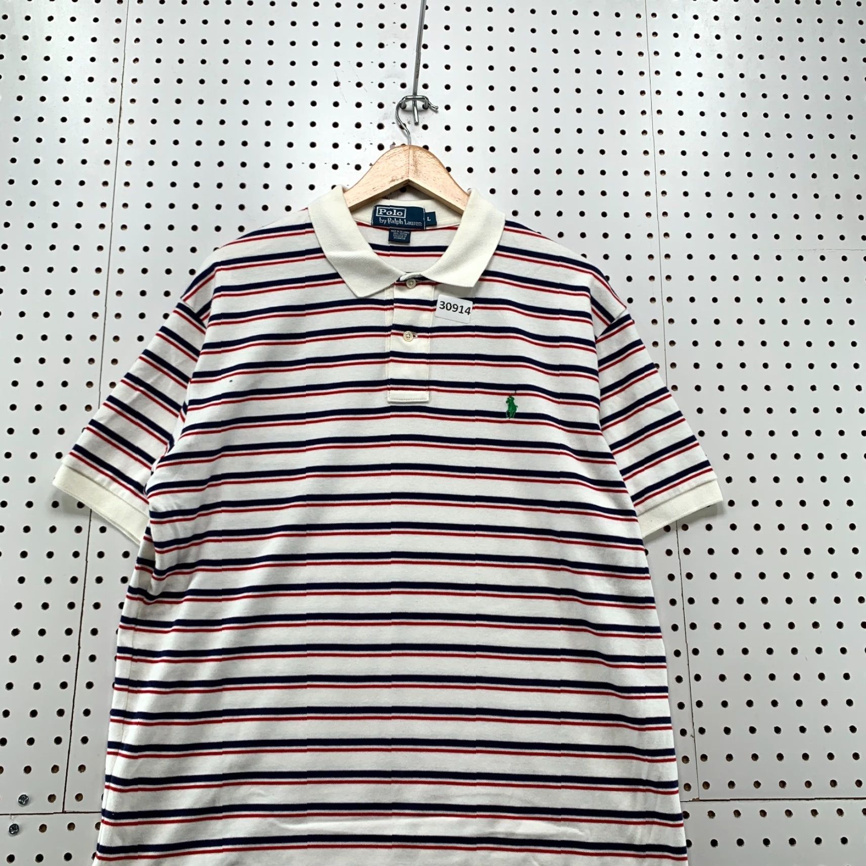 Ralph Lauren VINTAGE Polo Ralph Lauren Shirt Mens Large White Blue Red Striped Casual 24X30 Size US L / EU 52-54 / 3 - 2 Thumbnail