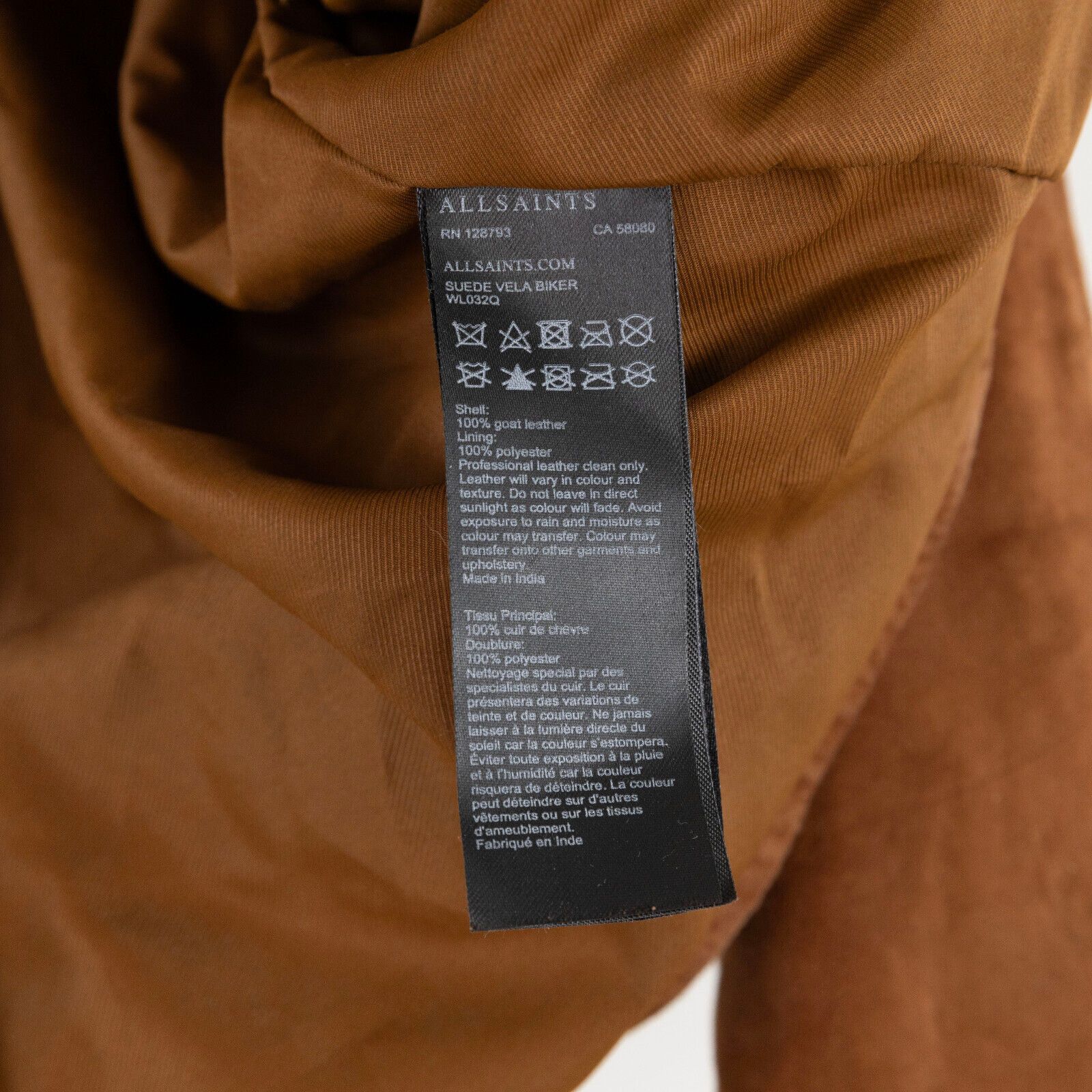 Allsaints Allsaints Women Vela Suede Biker Jacket Conker Brown Size 2 Size XS / US 0-2 / IT 36-38 - 7 Thumbnail