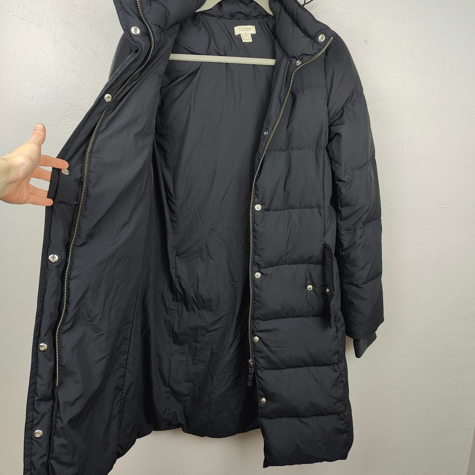 J.Crew J. Crew Long Down Puffer Coat Womens XS Black Removable Hood Size XS / US 0-2 / IT 36-38 - 7 Thumbnail