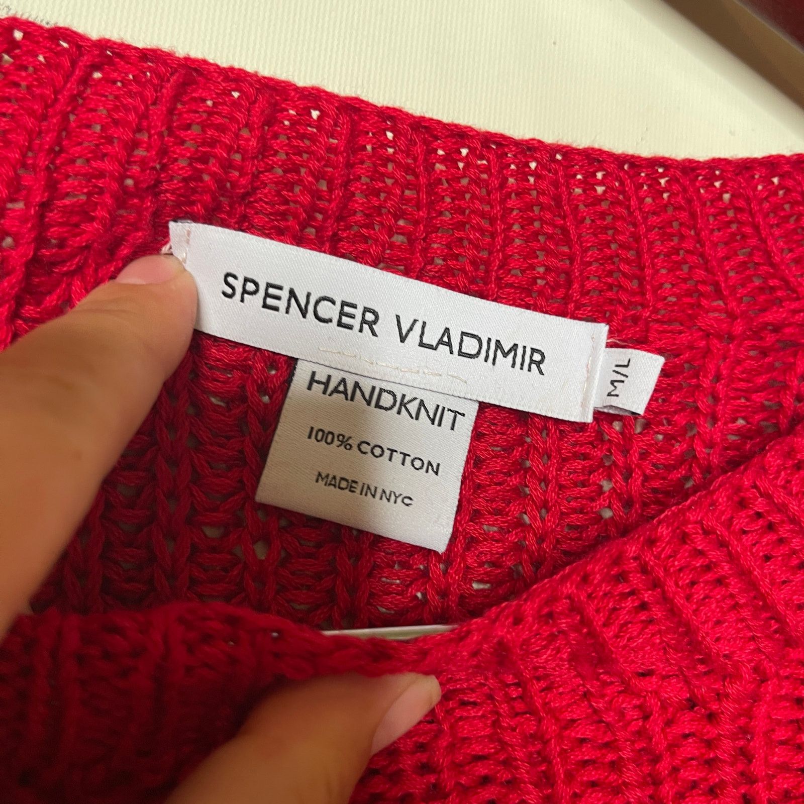 Other Spencer Vladimir red handknit boatneck sweater sz M/L Size M / US 6-8 / IT 42-44 - 3 Thumbnail