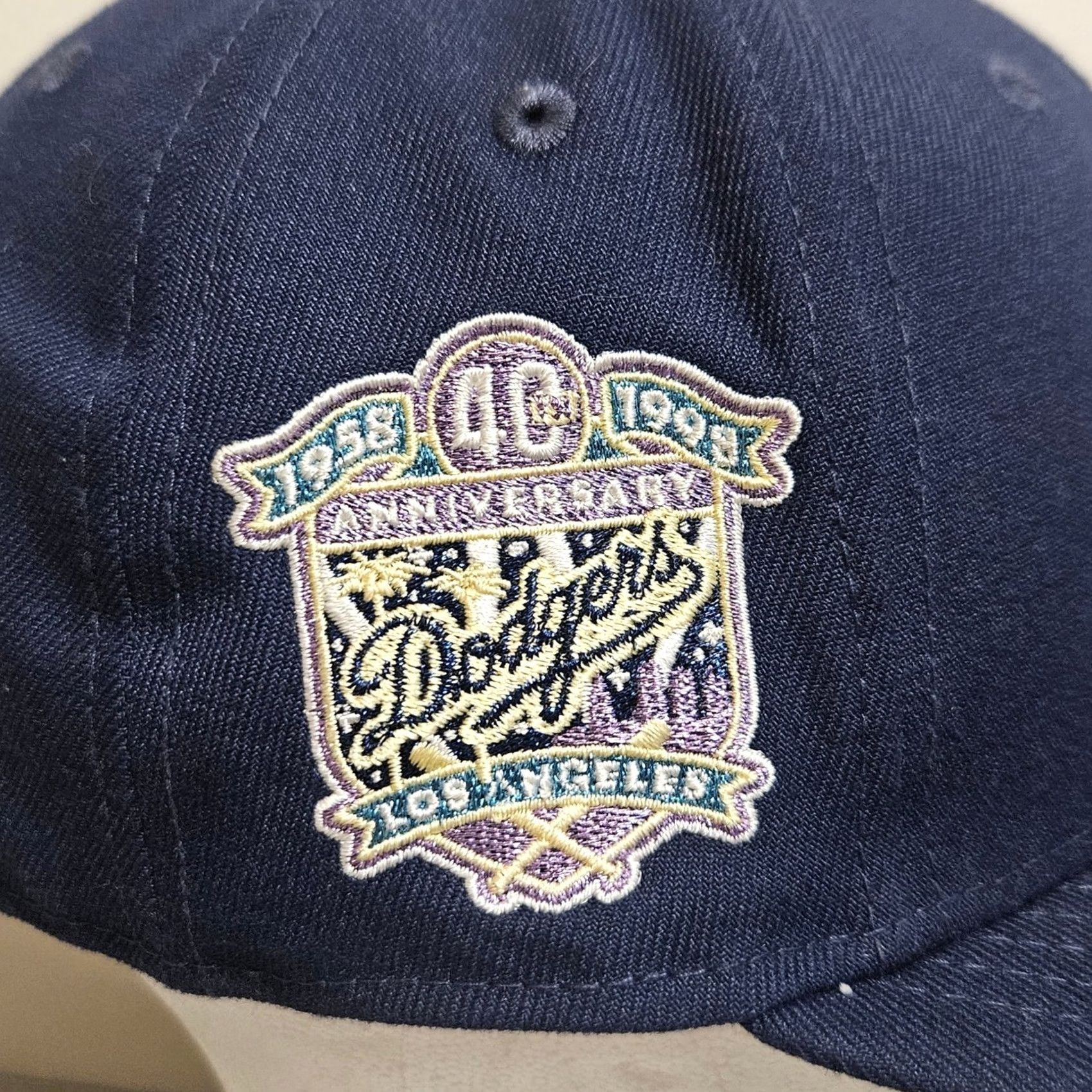 New Era New Era Los Angeles Dodgers Stadium Patch Hat Size 7 Navy Blue Mens 40th Anniversary Size ONE SIZE - 5 Thumbnail