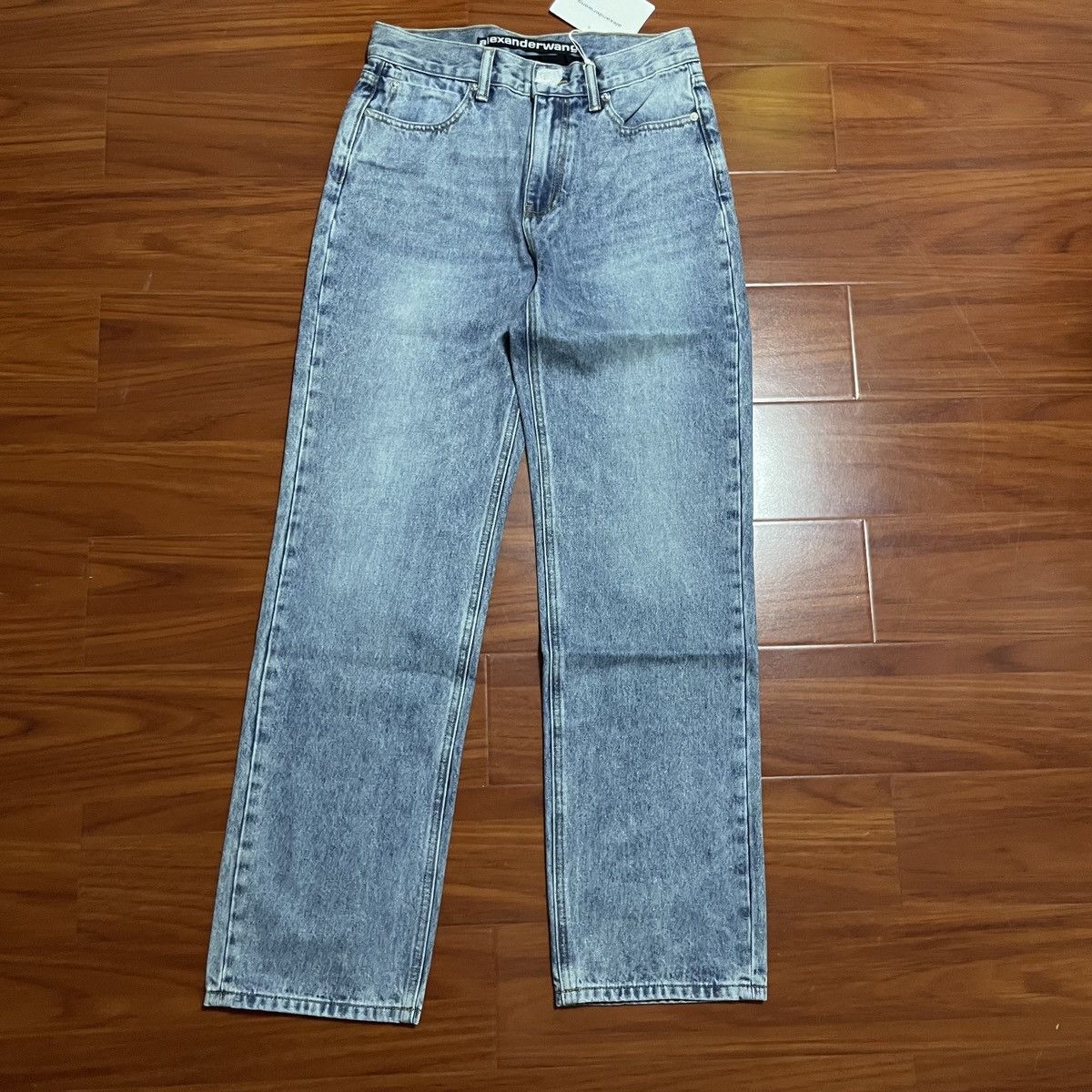 image of Alexander Wang Bule Low Rise Slouchy Jean in Blue, Women's (Size 26)
