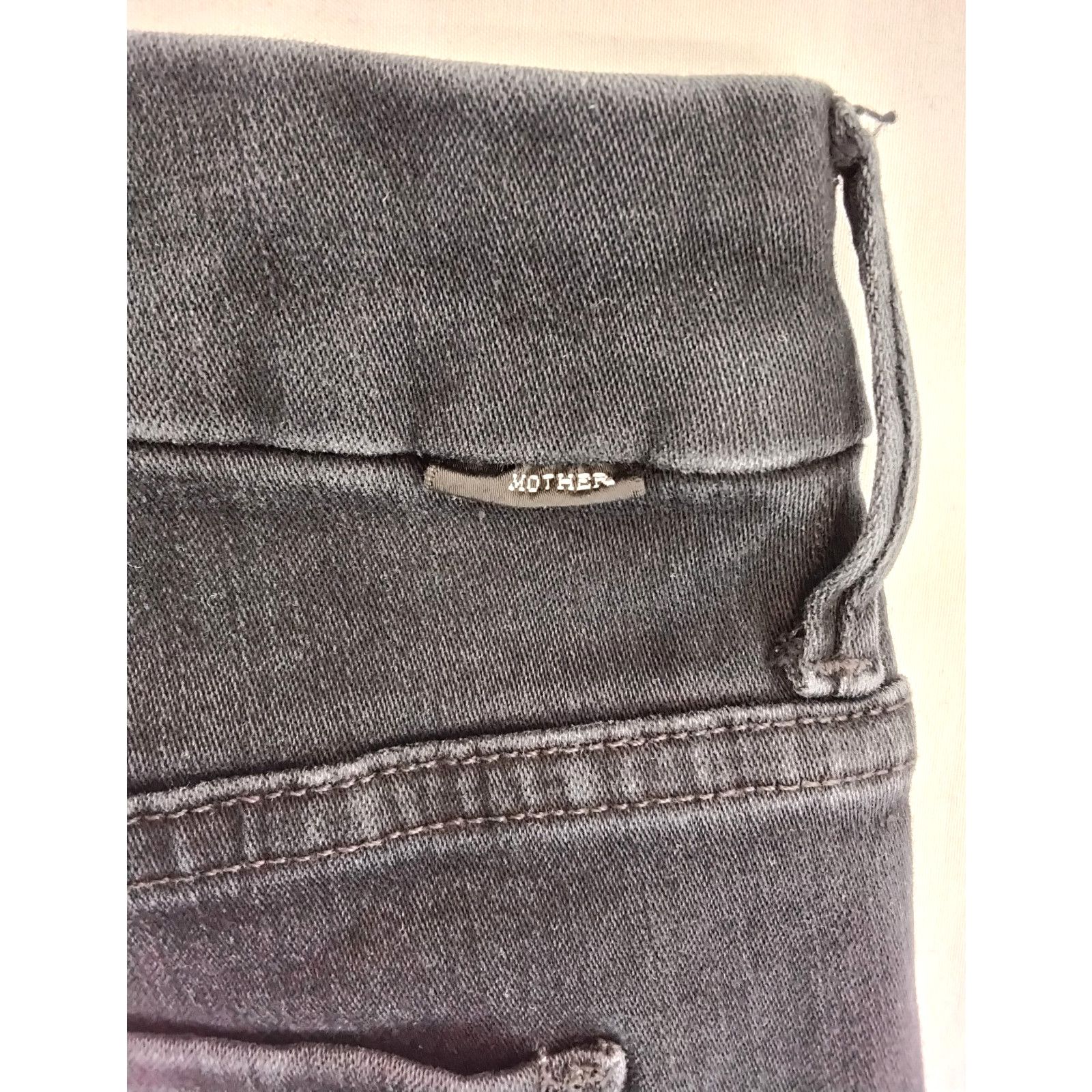 MOTHER Mother Looker Ankle Fray Jeans Women's 25 Black High Waisted Size 25" / US 0 / IT 36 - 7 Thumbnail