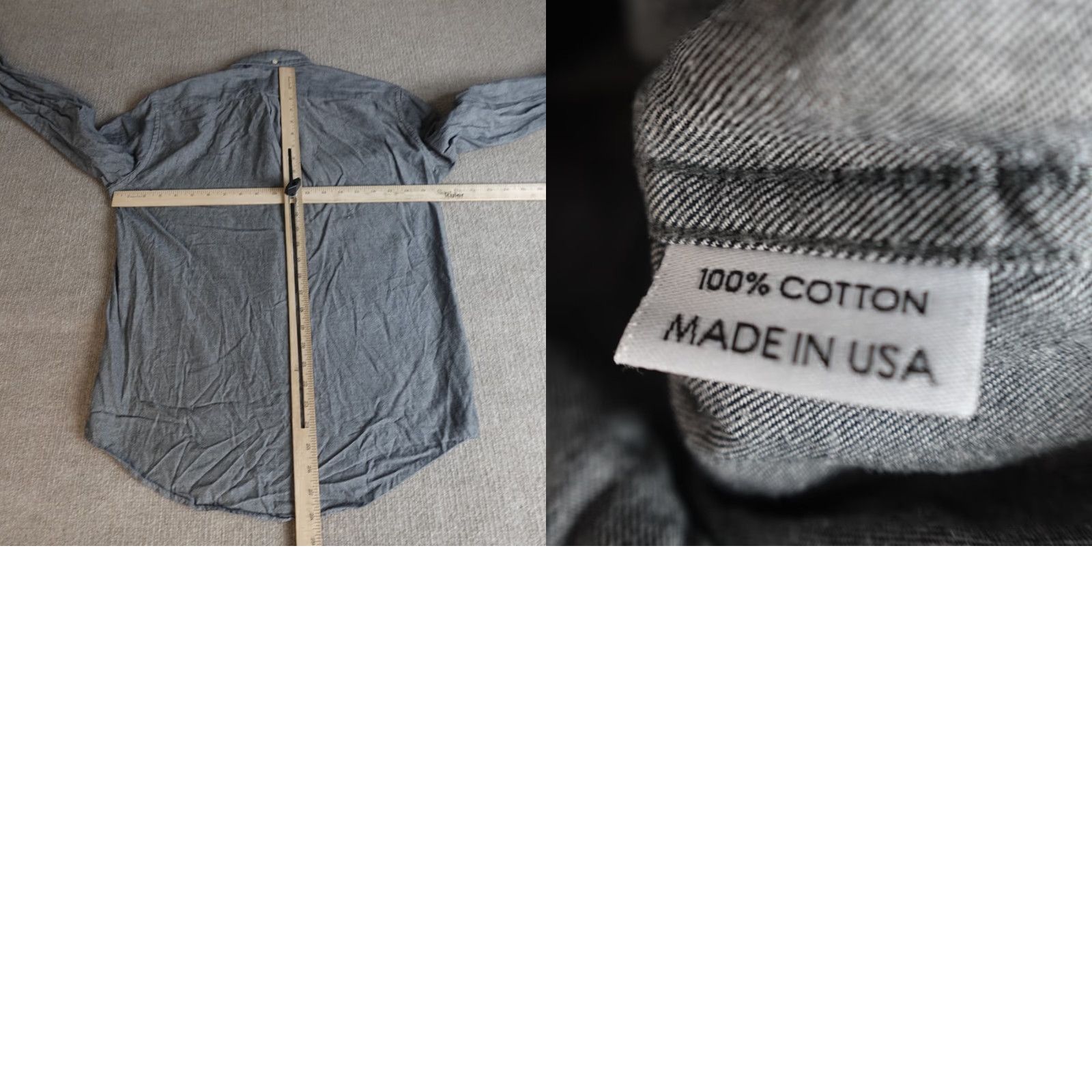 Gustin Gustin Mens Shirt Medium Gray Chambray Made in USA Size US M / EU 48-50 / 2 - 8 Thumbnail