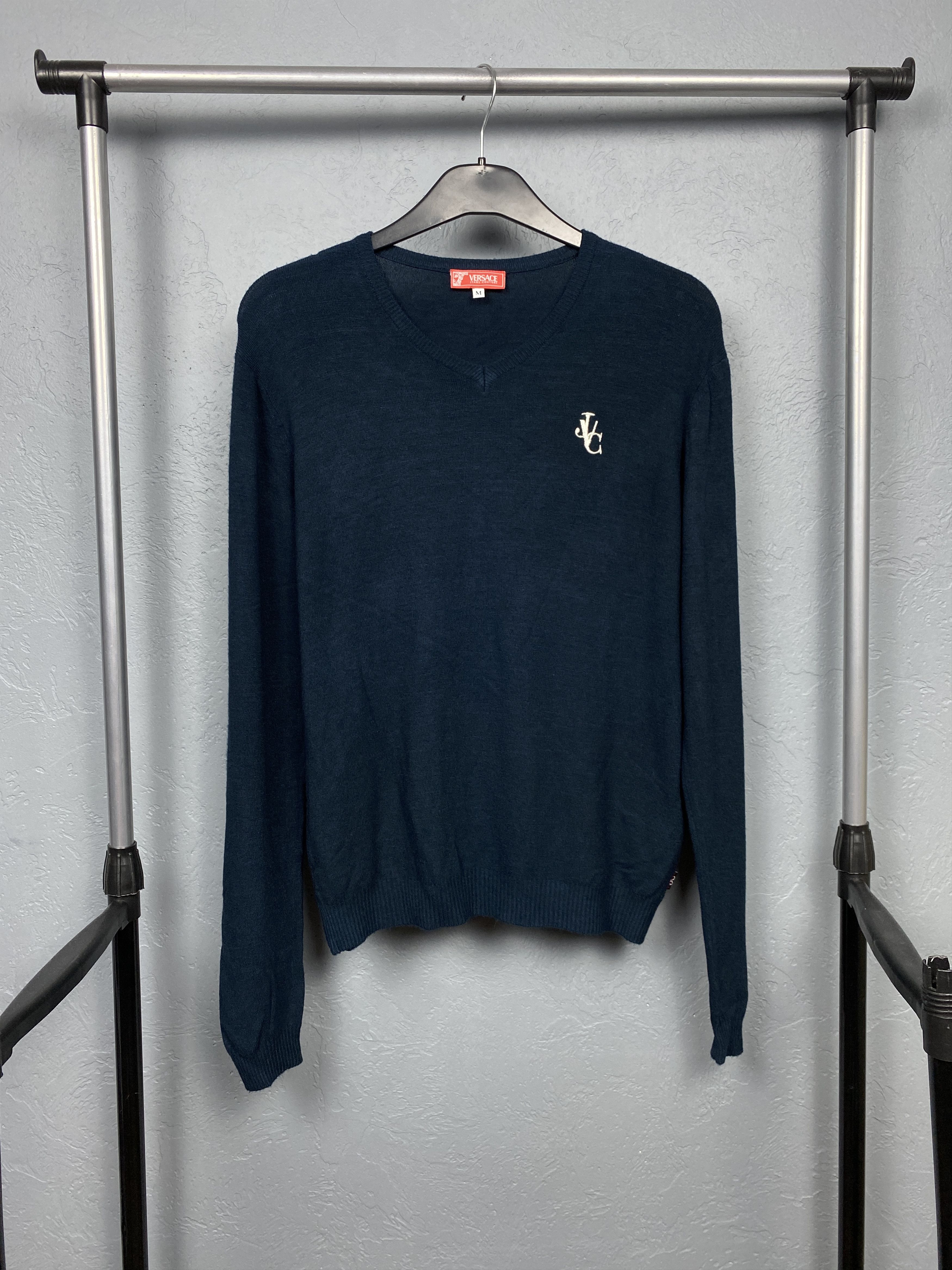 Versace Versace Jeans Couture Vintage Mens V-Neck Knit Sweater Size US M / EU 48-50 / 2 - 1 Thumbnail