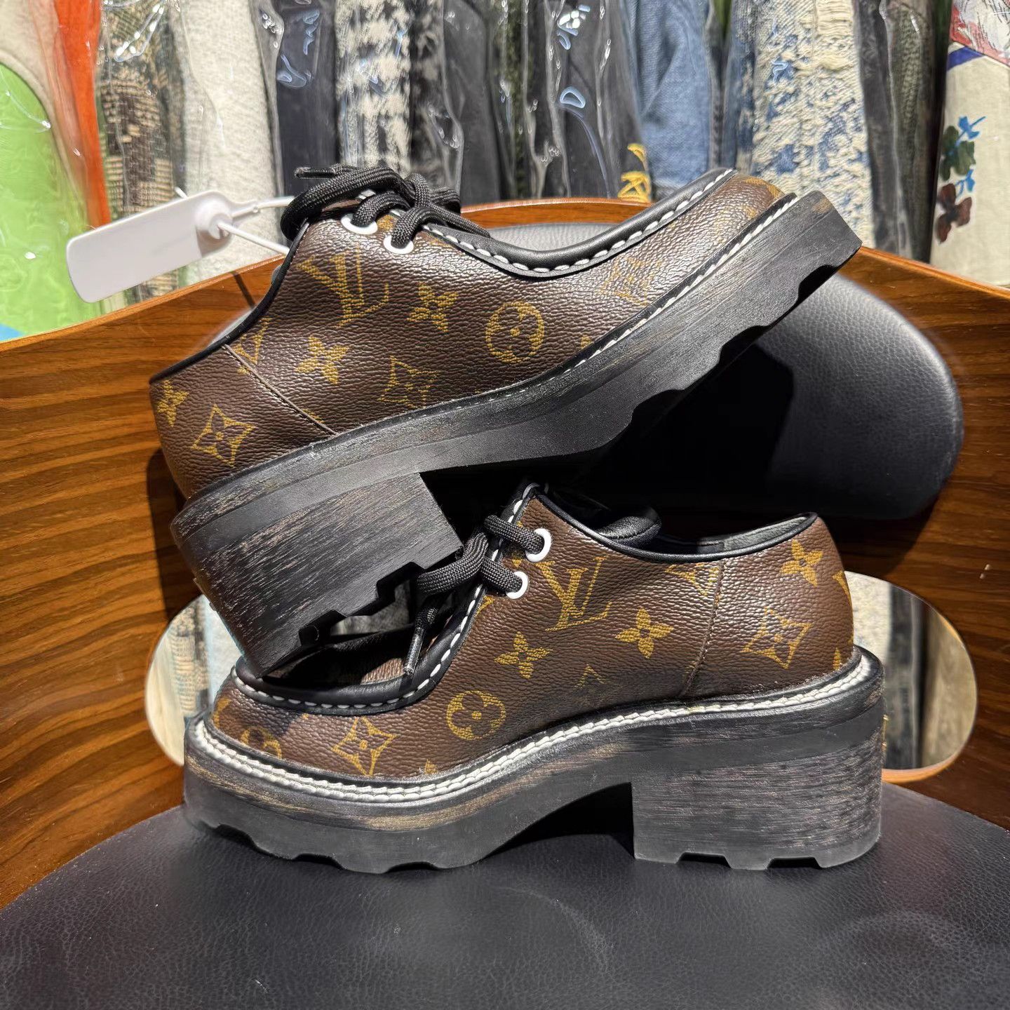 Louis Vuitton LV Beaubourg Monogram Platform Loafers K15 Size US 5.5 / IT 35.5 - 7 Thumbnail
