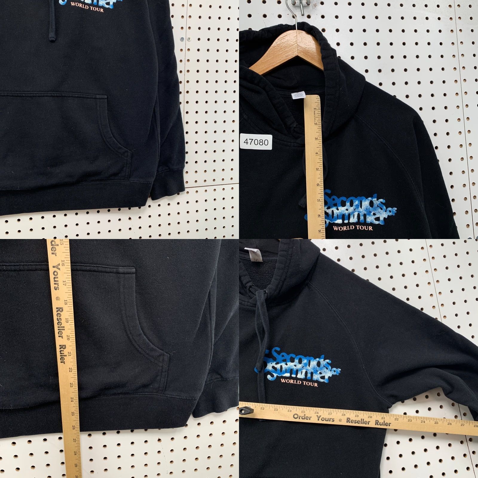 AS Colour 5 Seconds Of Summer Hoodie Mens Medium Black Take My Hand World Tour Shirt Size US L / EU 52-54 / 3 - 8 Thumbnail