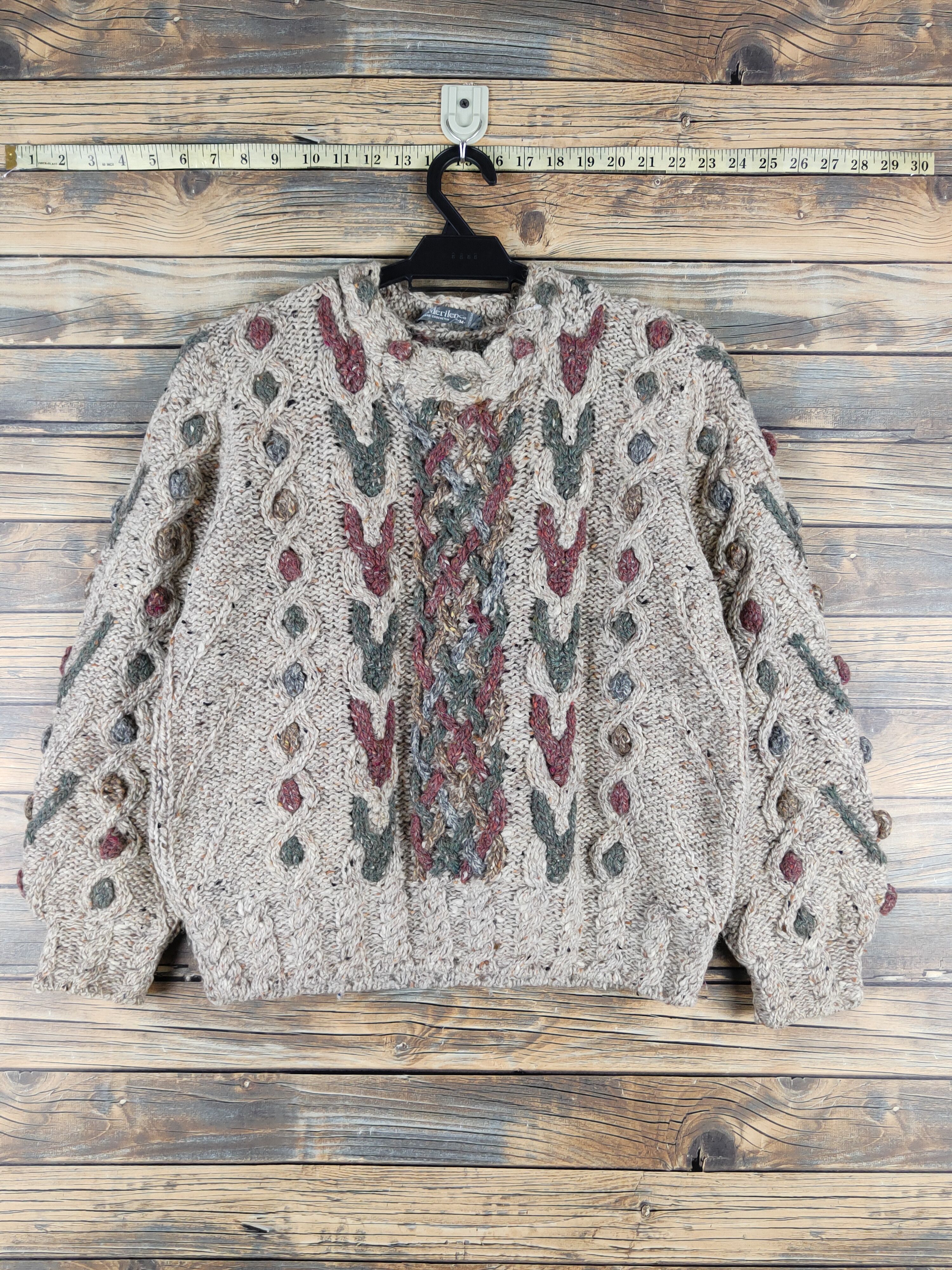 Handmade Merilene hand crocheted Brown hand Knitwear Sweaters #W1935 Size S / US 4 / IT 40 - 1 Thumbnail